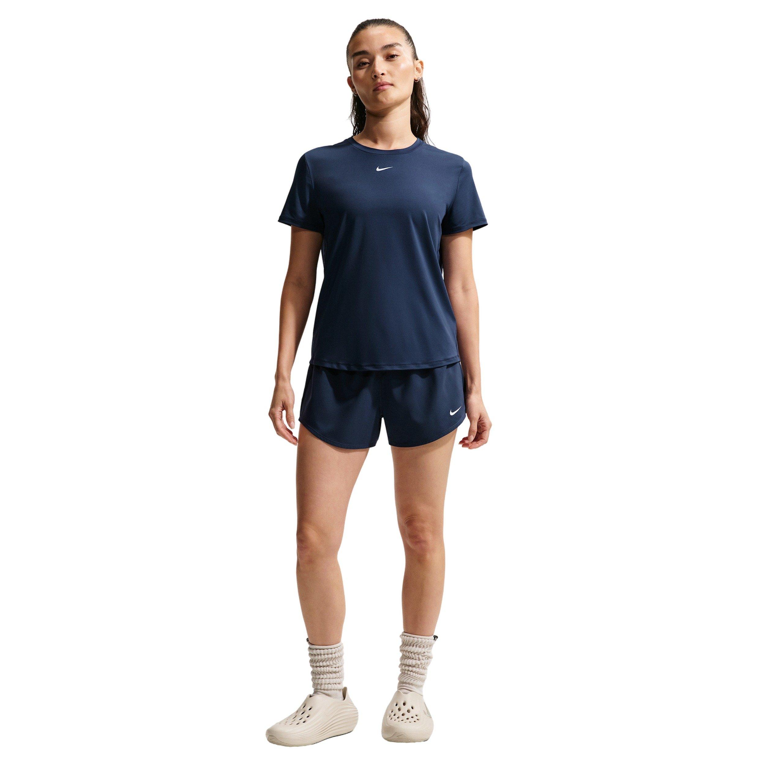 Nike Women's One Dri-FIT Mid-Rise 3" Brief-Lined Shorts - Midnight Navy - MIDNIGHT NAVY Thumbnail View 1