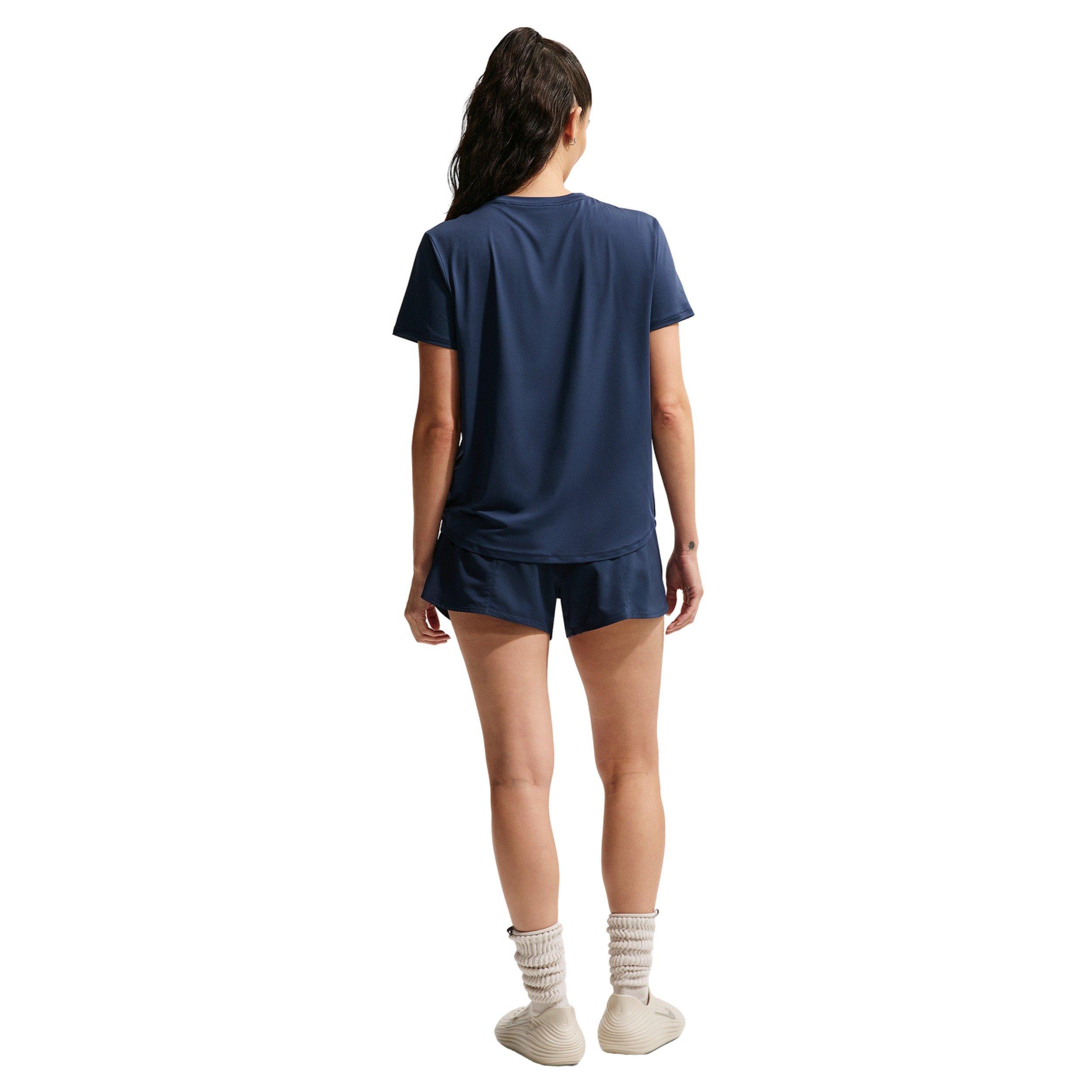 Nike Women's One Dri-FIT Mid-Rise 3" Brief-Lined Shorts - Midnight Navy - MIDNIGHT NAVY Thumbnail View 2