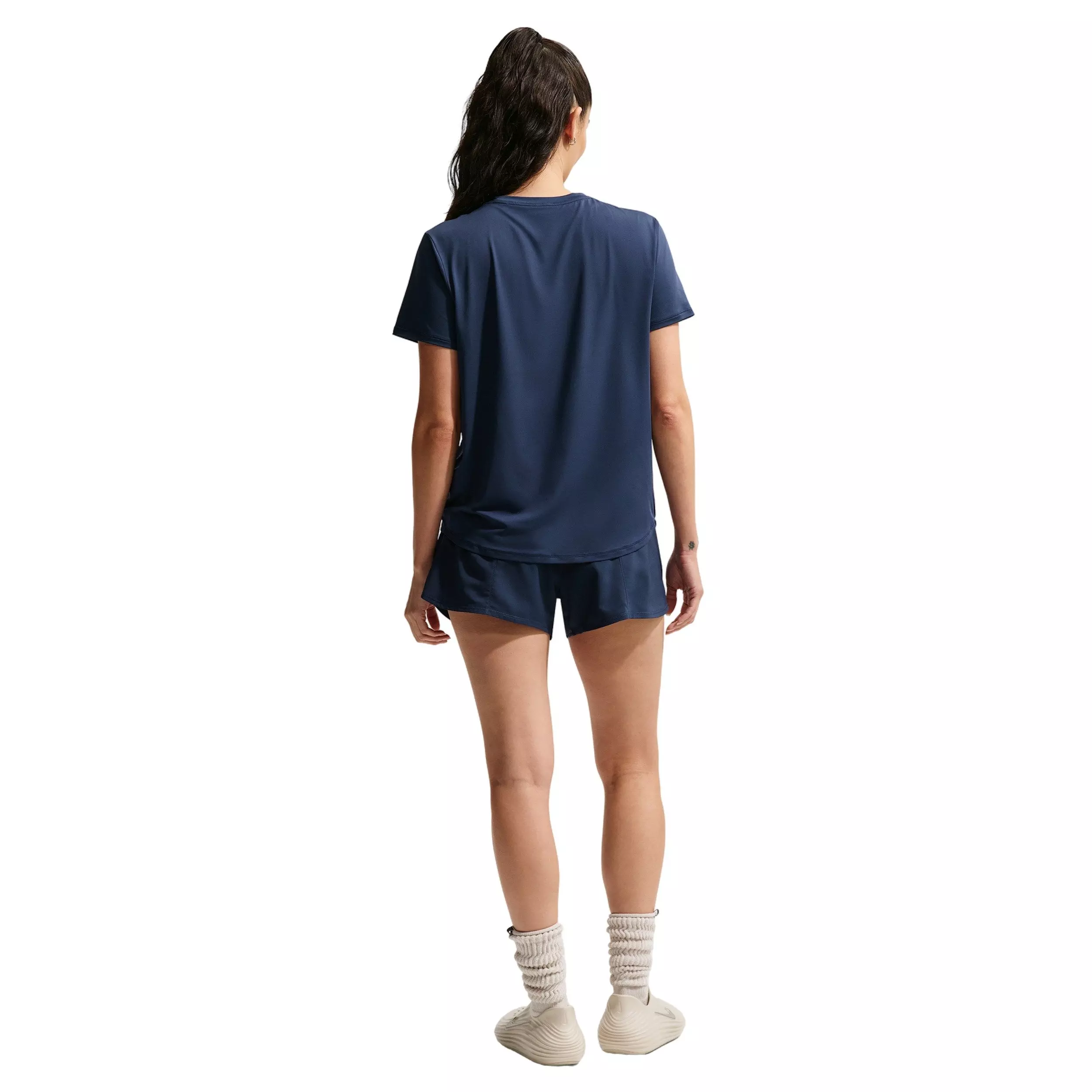 Nike Women's One Dri-FIT Mid-Rise 3" Brief-Lined Shorts -Navy - NAVY