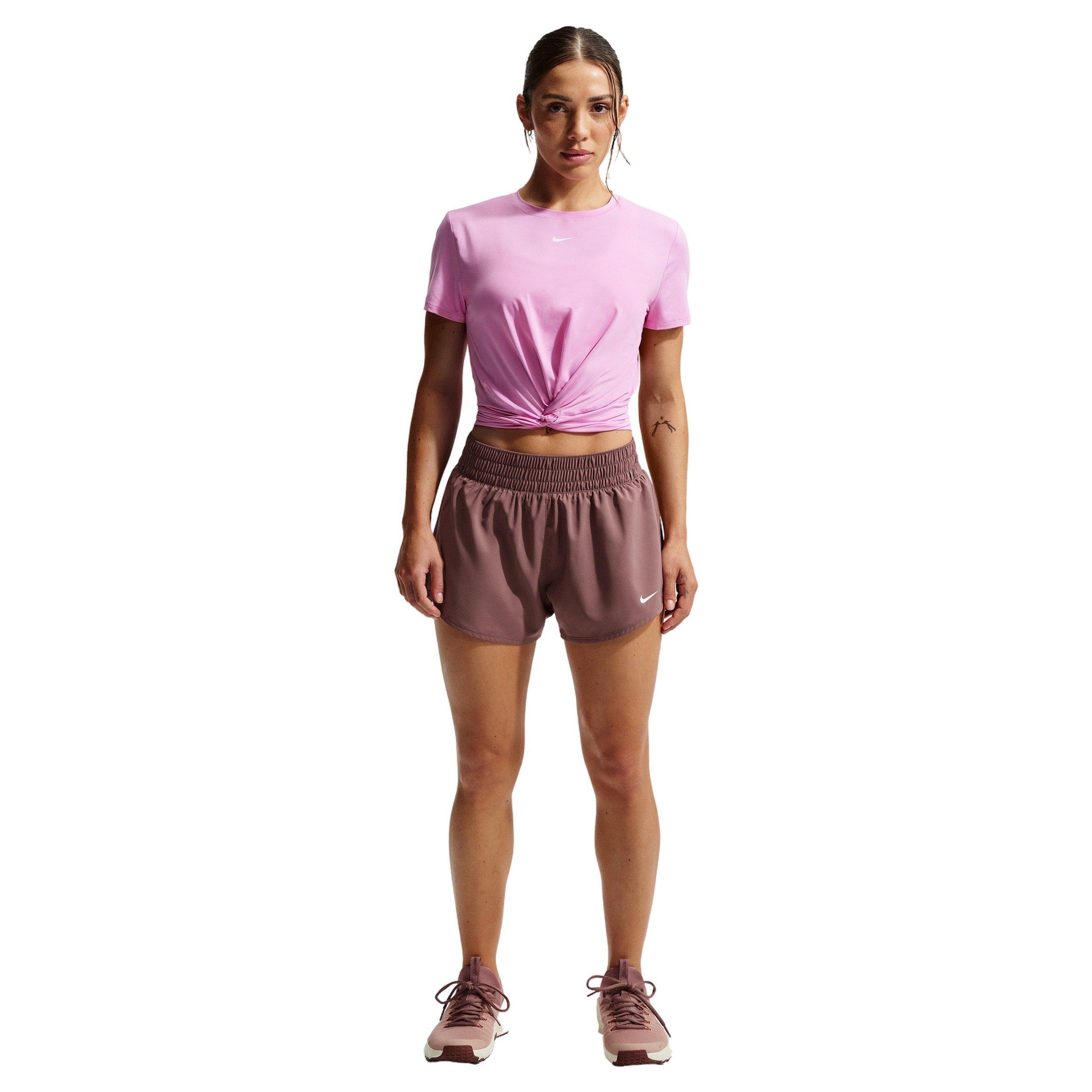 Nike Women's One Dri-FIT Mid-Rise 3" Brief-Lined Shorts -Tattoo Purple - TATTOO PURPLE Thumbnail View 1