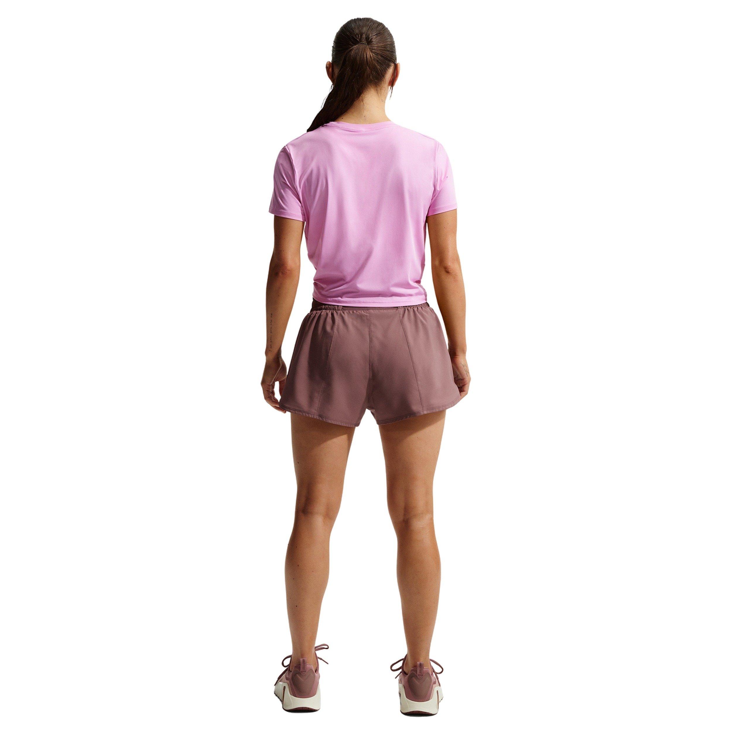 Nike Women's One Dri-FIT Mid-Rise 3" Brief-Lined Shorts -Tattoo Purple - TATTOO PURPLE Thumbnail View 2