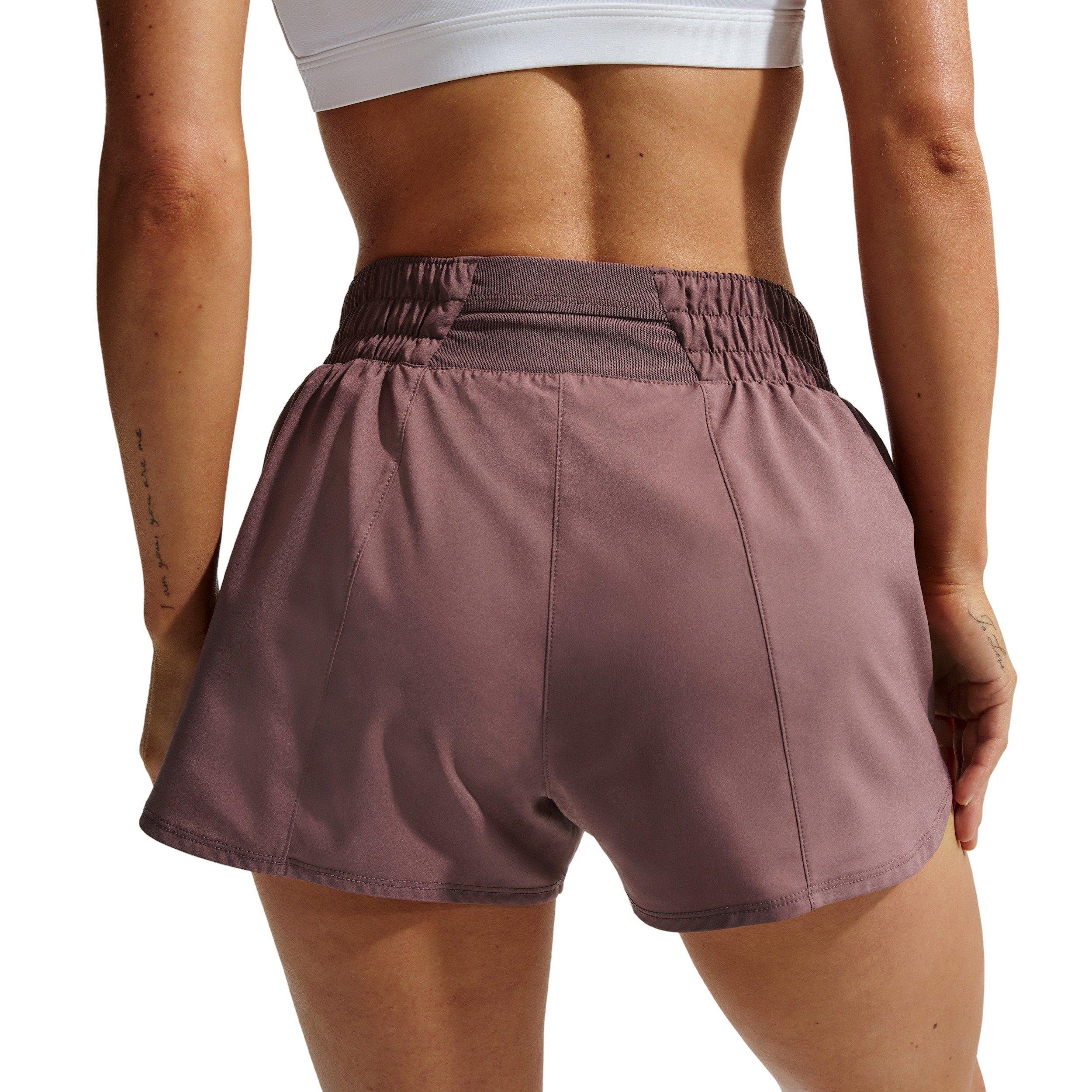 Nike Women's One Dri-FIT Mid-Rise 3" Brief-Lined Shorts - Tattoo Purple - TATTOO PURPLE Thumbnail View 4