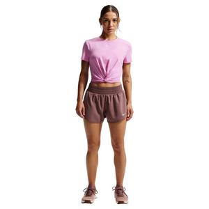 Nike Women's One Dri-FIT Mid-Rise 3" Brief-Lined Shorts -Tattoo Purple