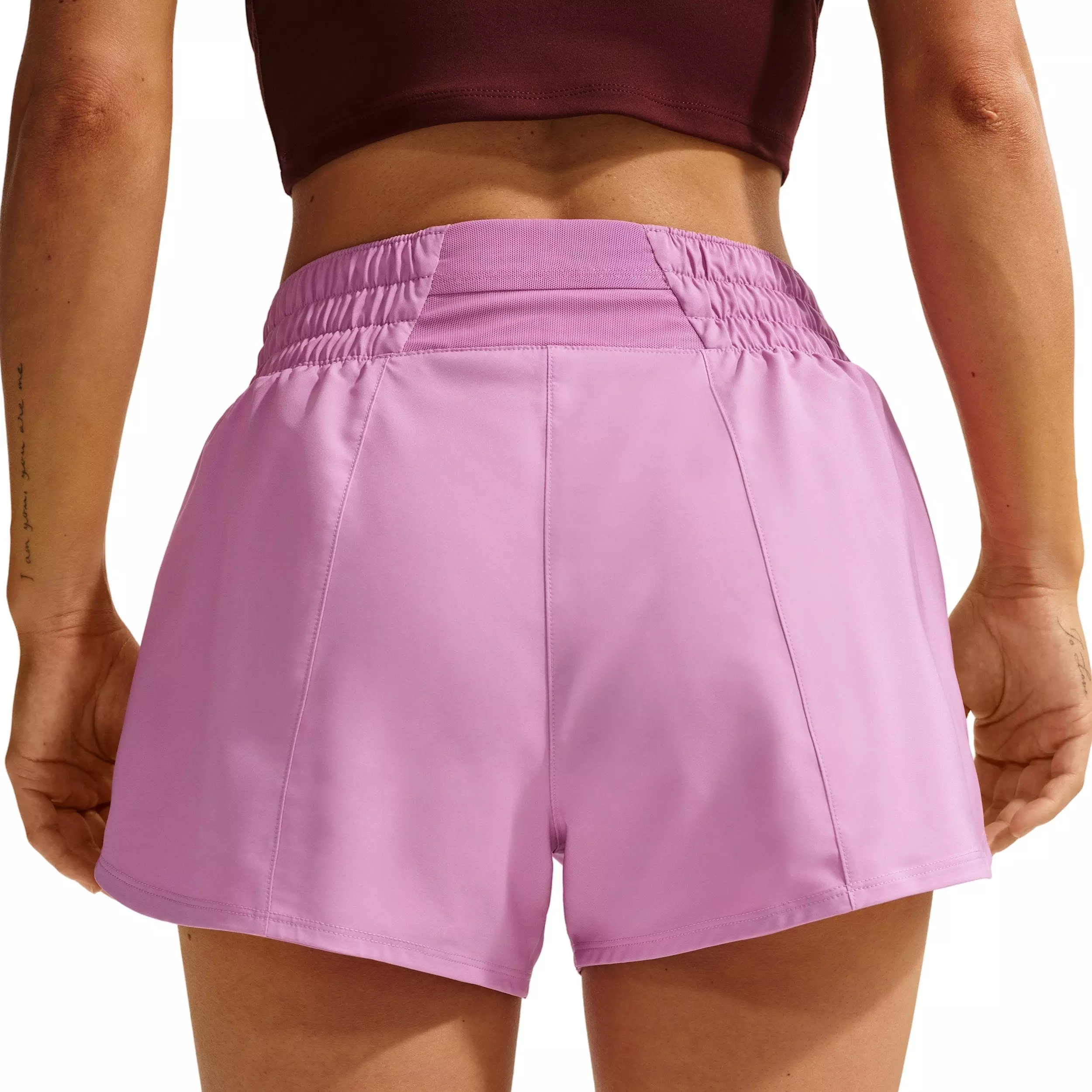 Nike Women's One Dri-FIT Mid-Rise 3" Brief-Lined Shorts -Lt Magenta - LT MAGENTA