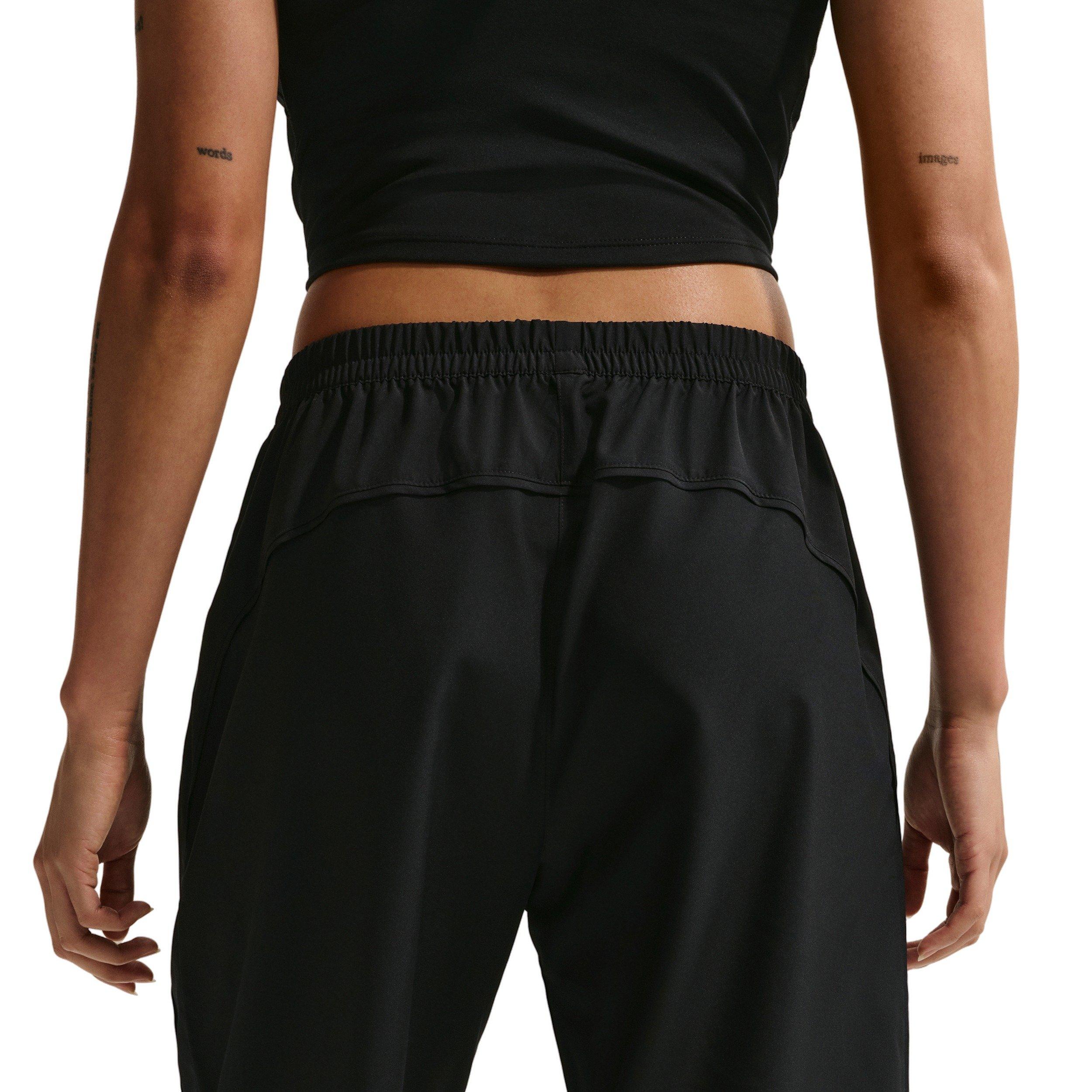 Nike Women's One Dri-FIT Mid-Rise Woven Pants - Black - BLACK Thumbnail View 2