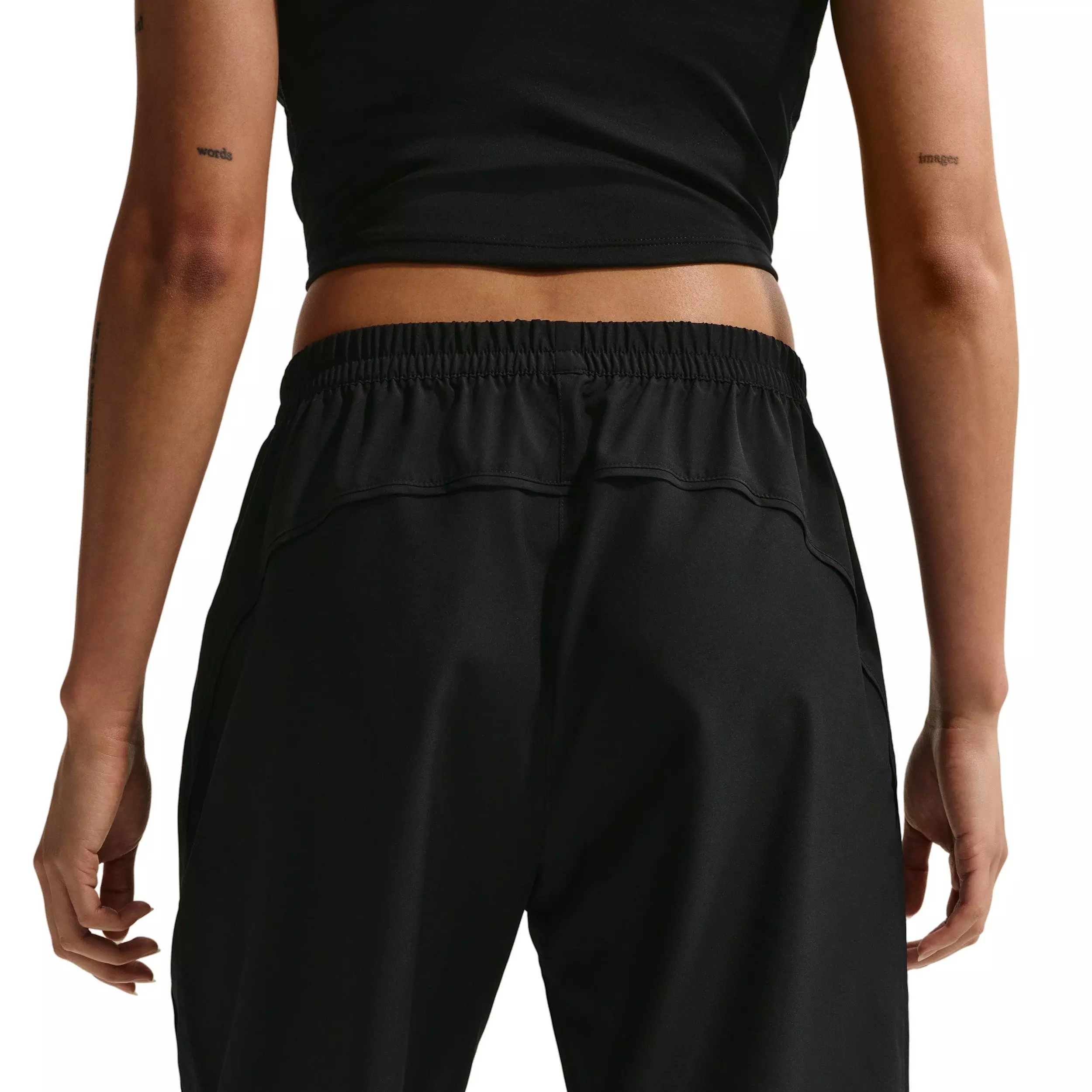 Nike Women's One Dri-FIT Mid-Rise Woven Pants - Black - BLACK