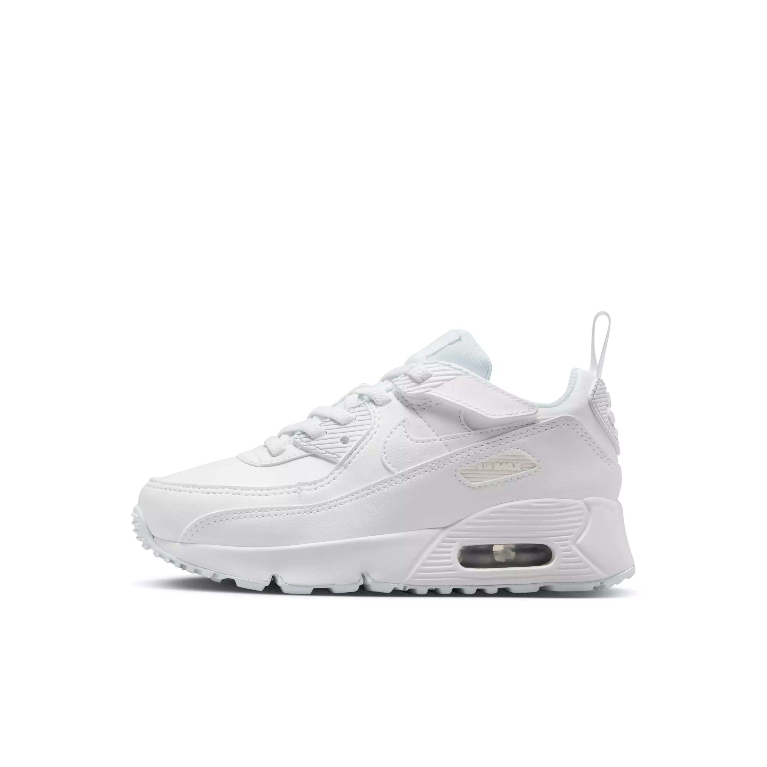 Nike Air Max 90 EasyOn "White/Metallic Silver/White/White" Preschool Boys' Shoe - WHITE/SILVER/WHITE/WHITE