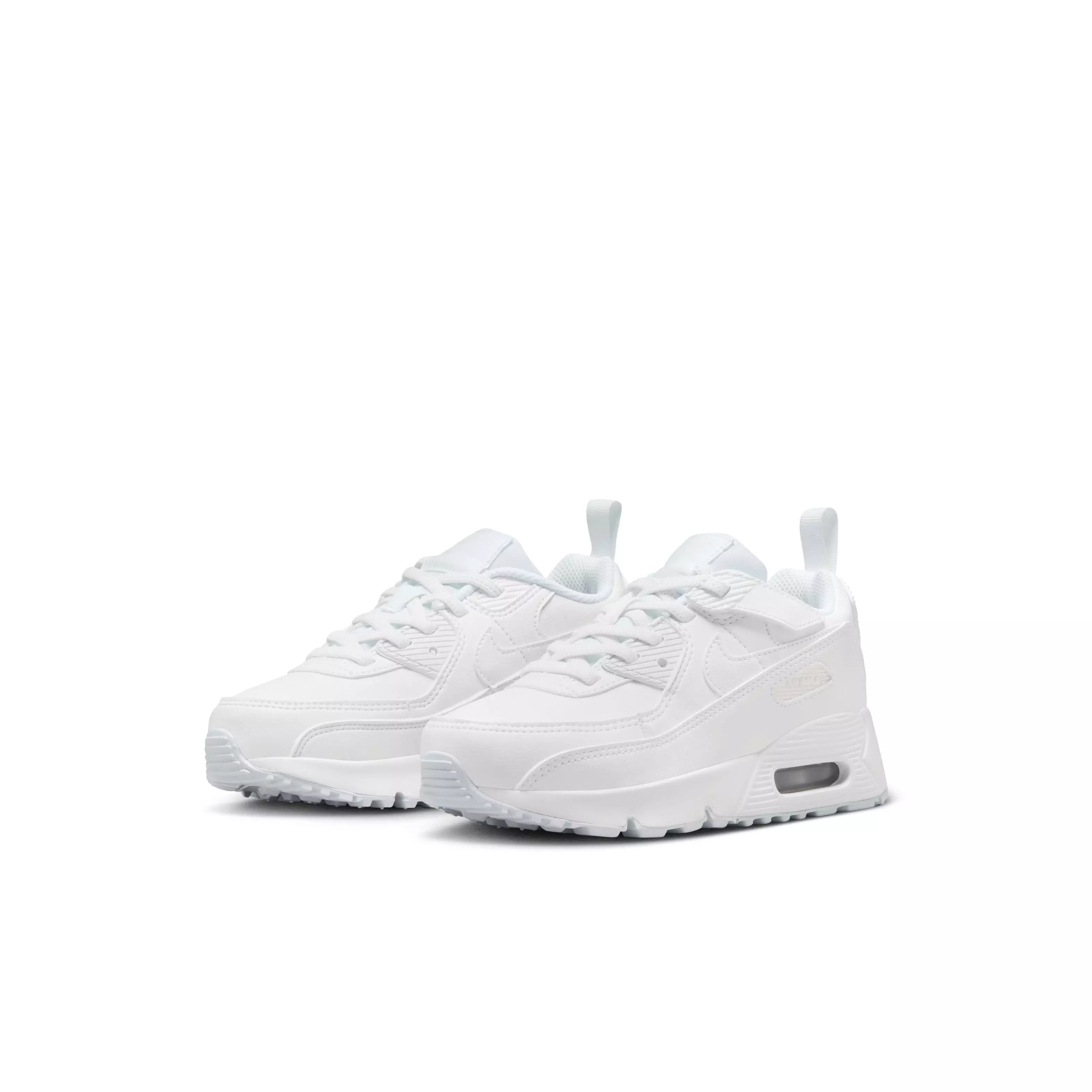 Nike Air Max 90 EasyOn "White/Metallic Silver/White/White" Preschool Boys' Shoe - WHITE/SILVER/WHITE/WHITE