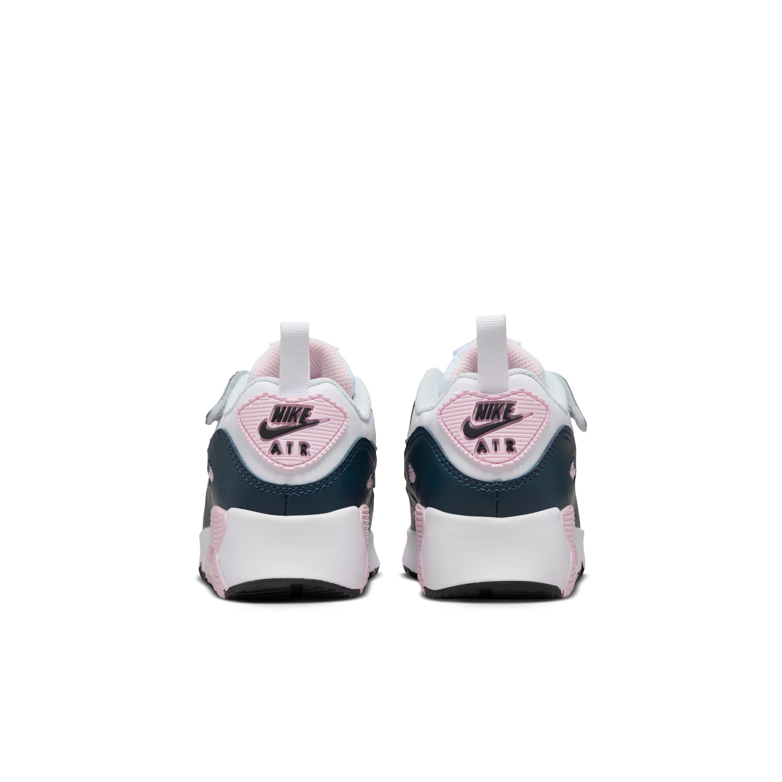 Nike Air Max 90 EasyOn Preschool Girls' White/Pink Foam/Armory Navy/Wolf Grey Shoe