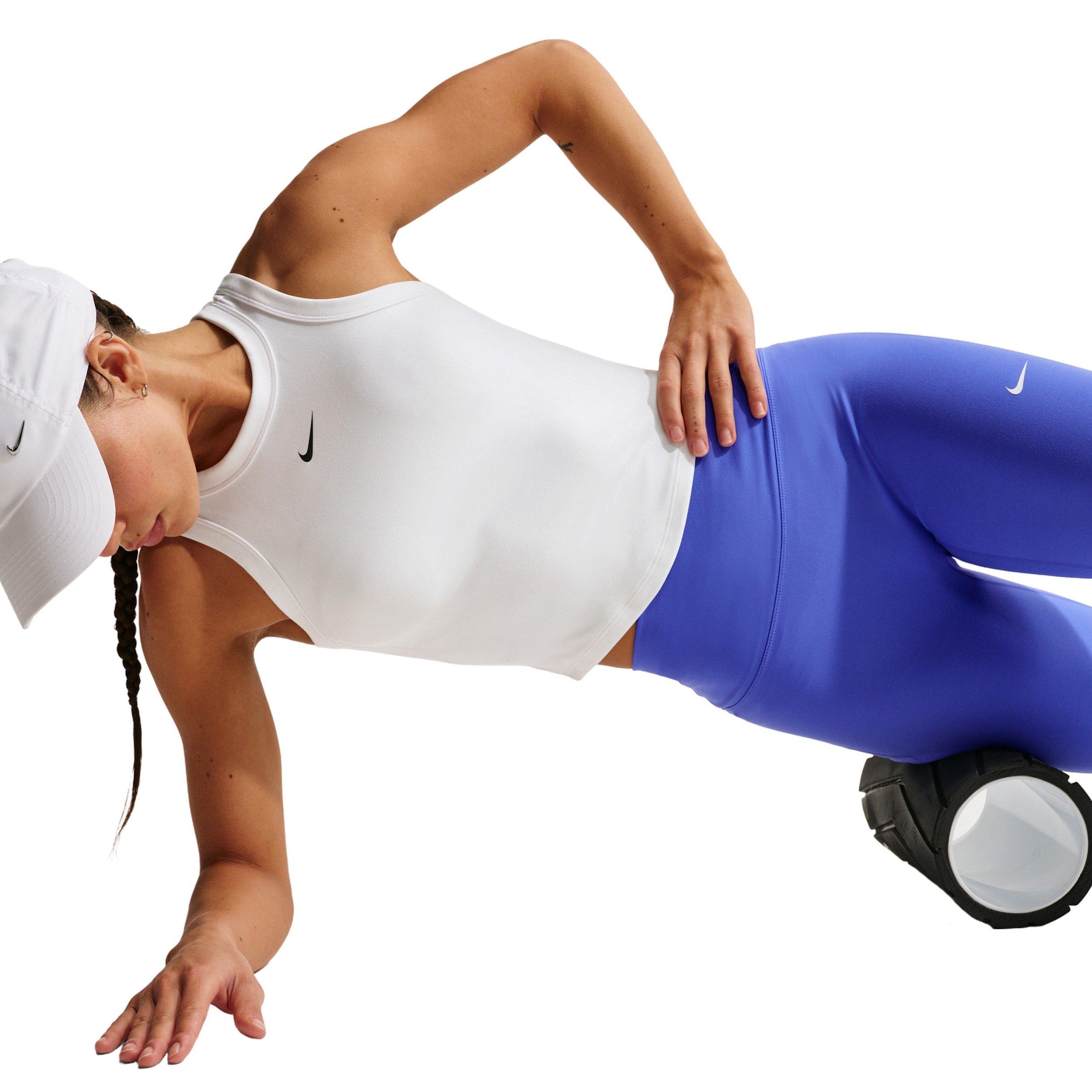 Nike Women's One Swoosh Fitted Dri-FIT Cropped Tank Top - White - WHITE Thumbnail View 3