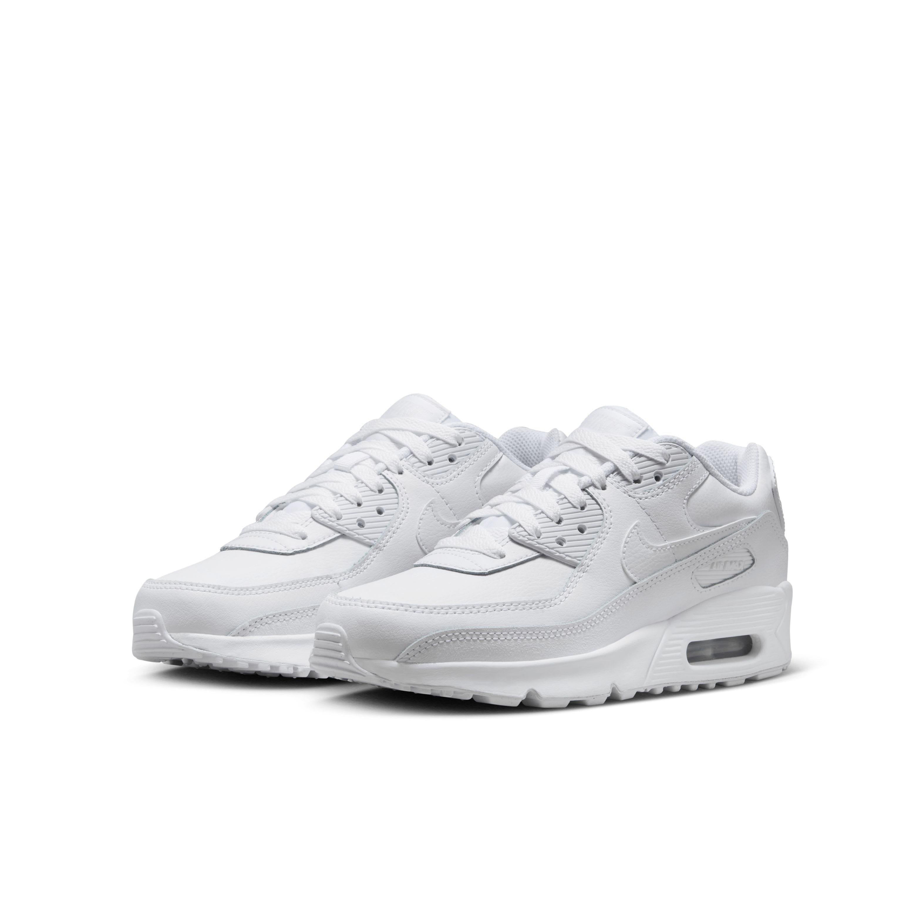 Nike Air Max 90 Grade School Boys' "White/Metallic Silver/White/White" Shoe