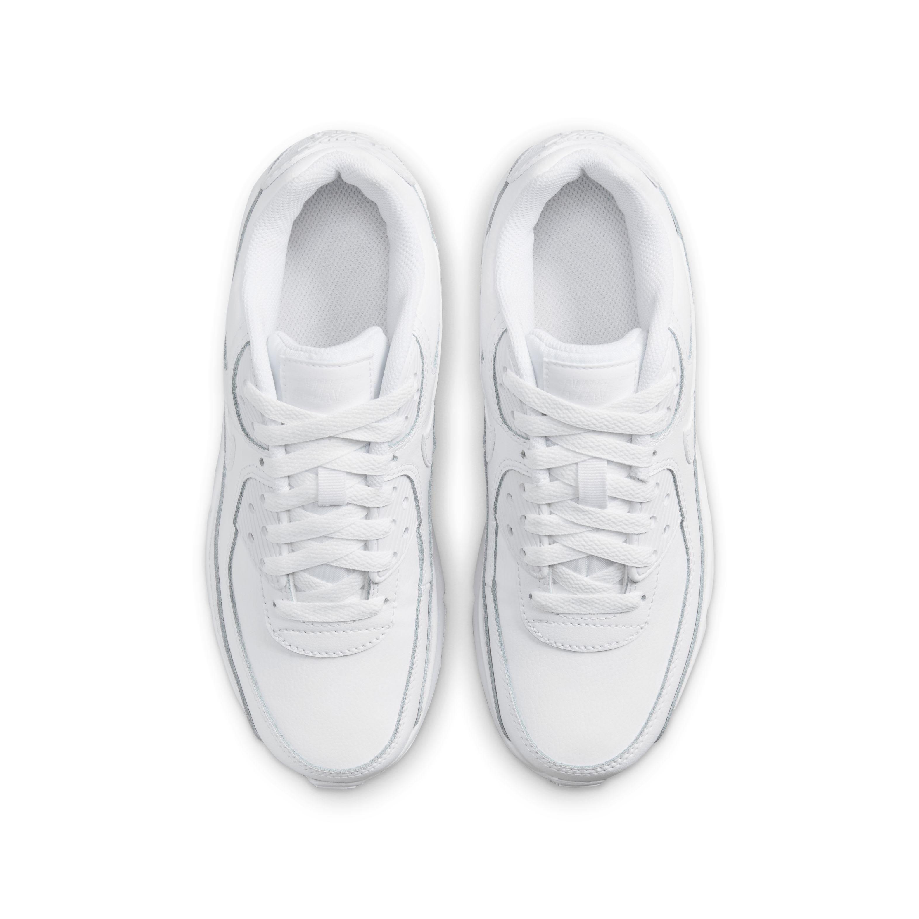 Nike Air Max 90 Grade School Boys' "White/Metallic Silver/White/White" Shoe