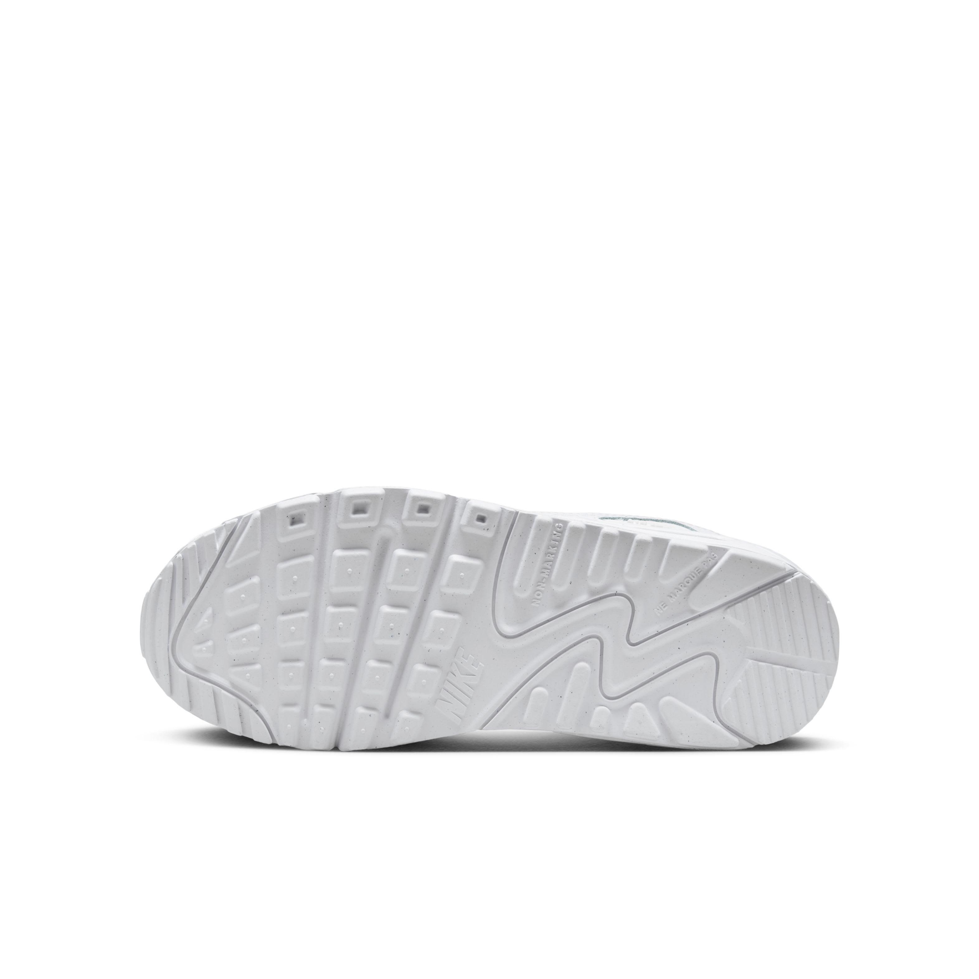 Nike Air Max 90 Grade School Boys' "White/Metallic Silver/White/White" Shoe