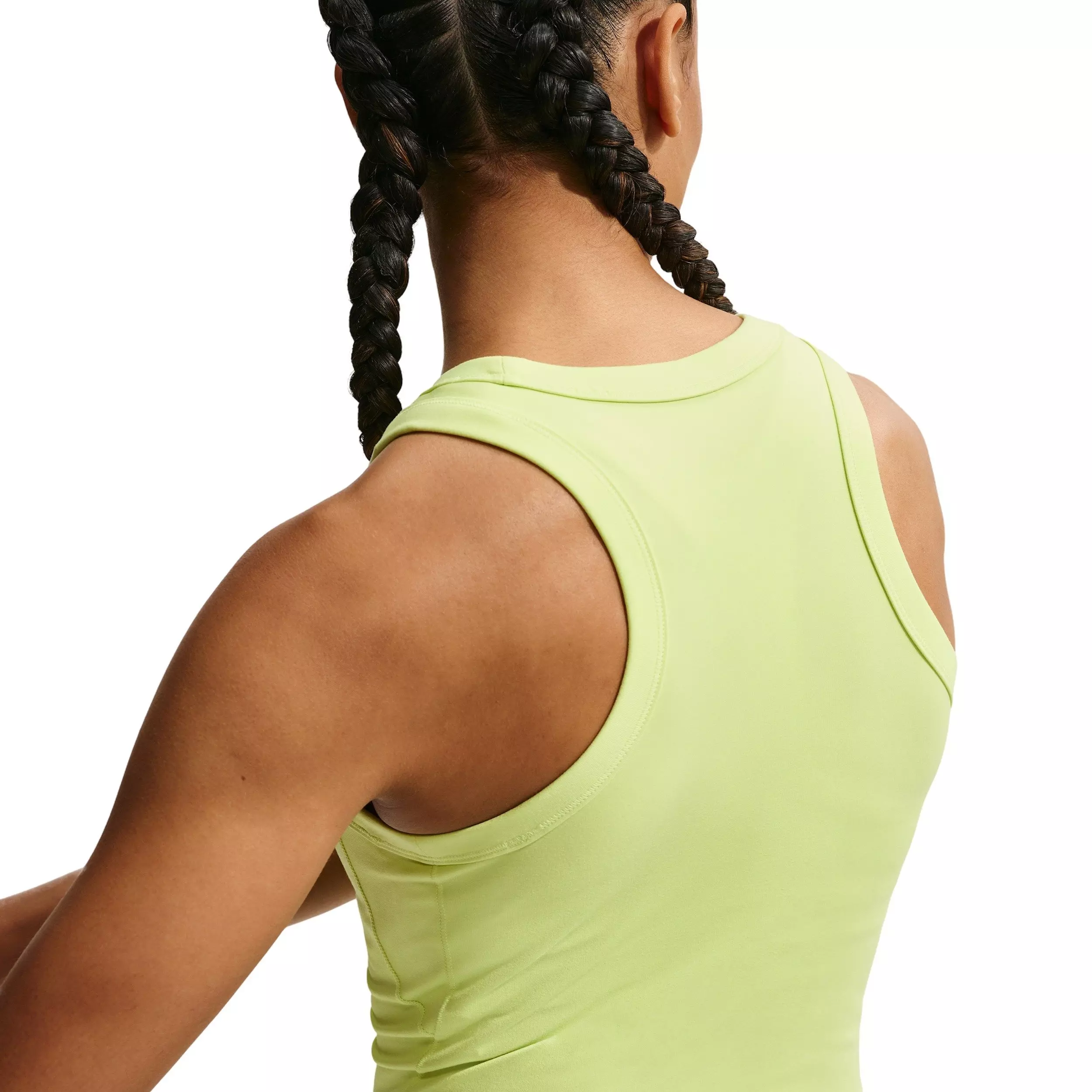 Nike Women's One Fitted Dri-FIT Cropped Tank Top -Yellow - YELLOW