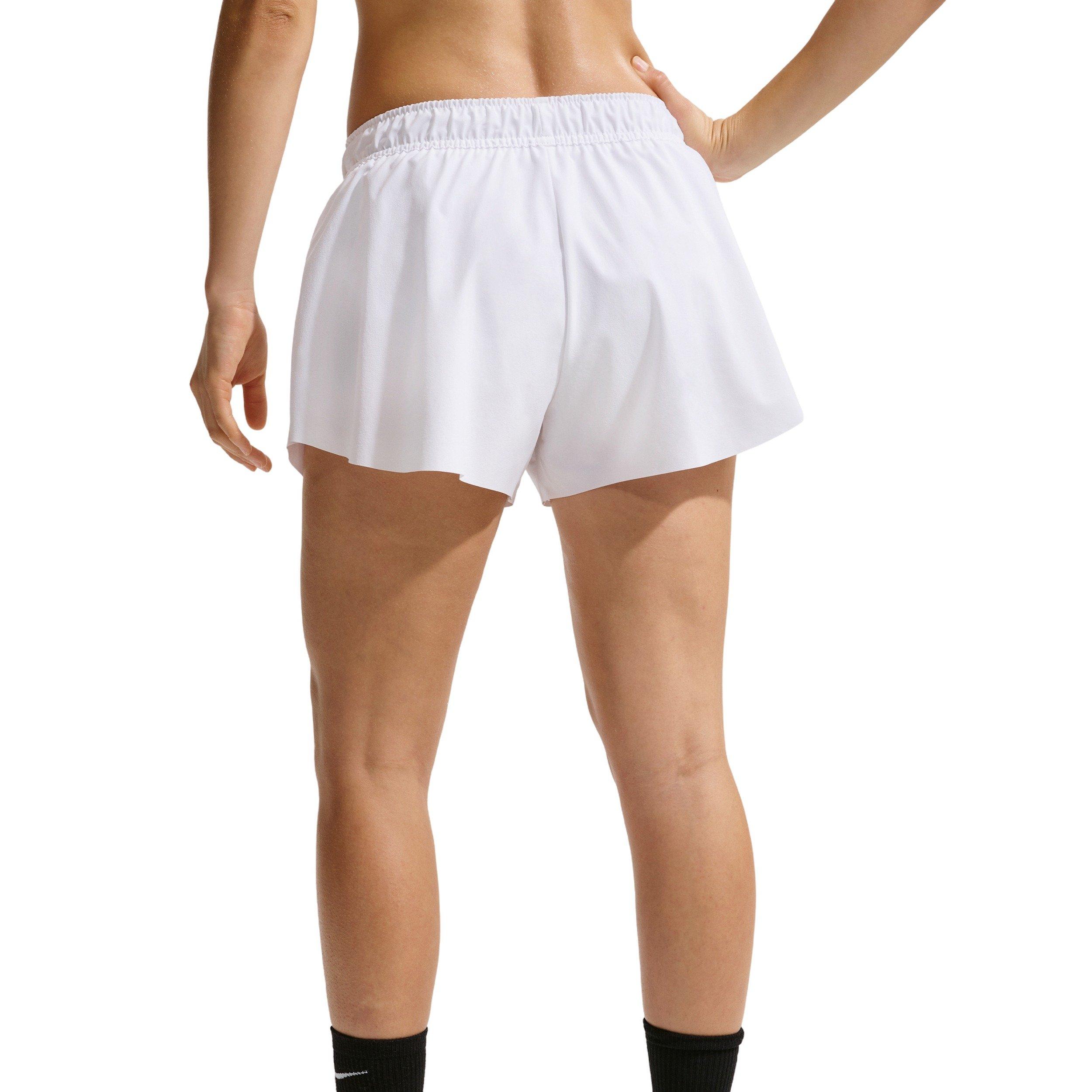 Nike Women's One Mid-Rise 3" Brief-Lined Shorts -White - WHITE Thumbnail View 2