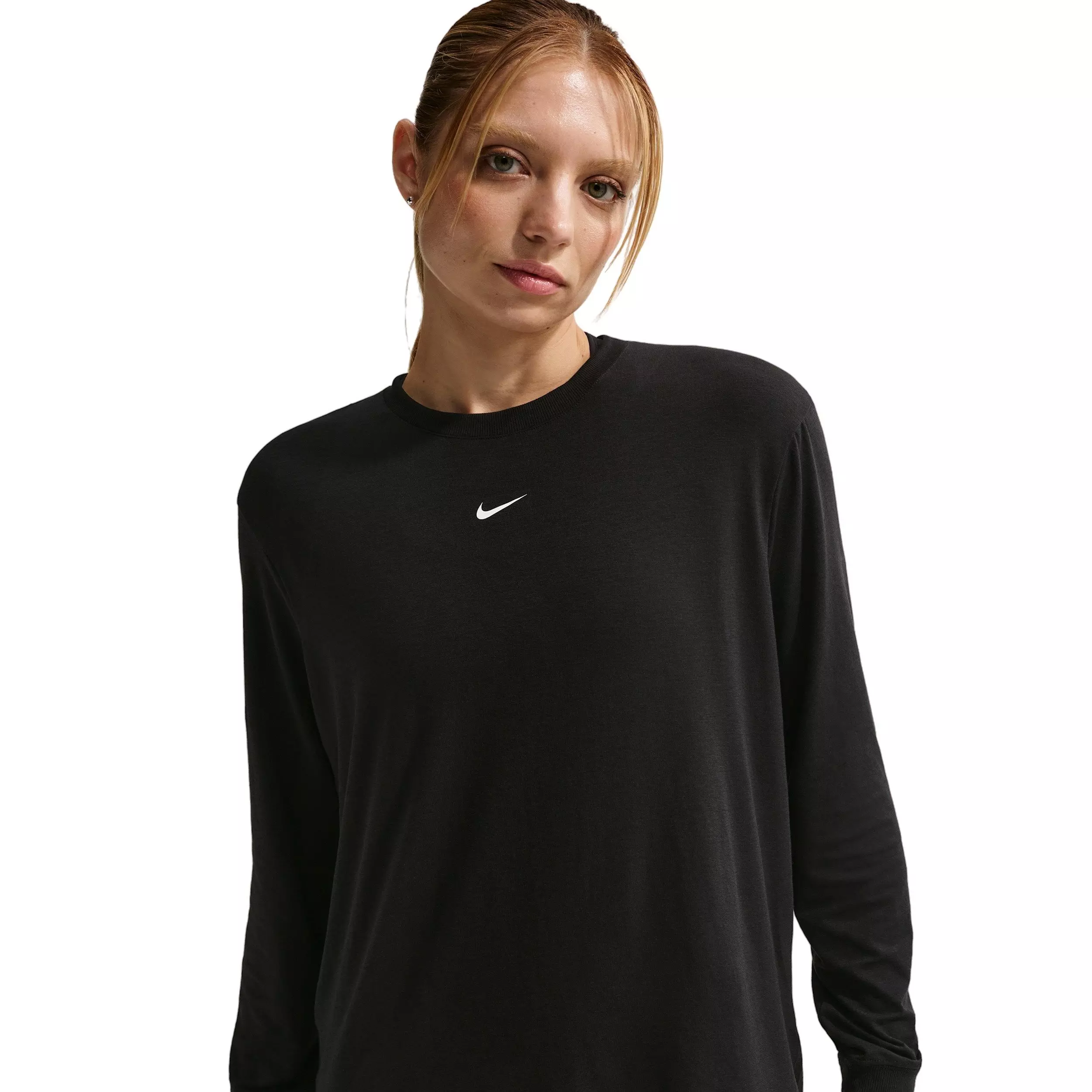 Nike Women's Once Relaxed Dri-FIT Long-Sleeve Top - Black - BLACK