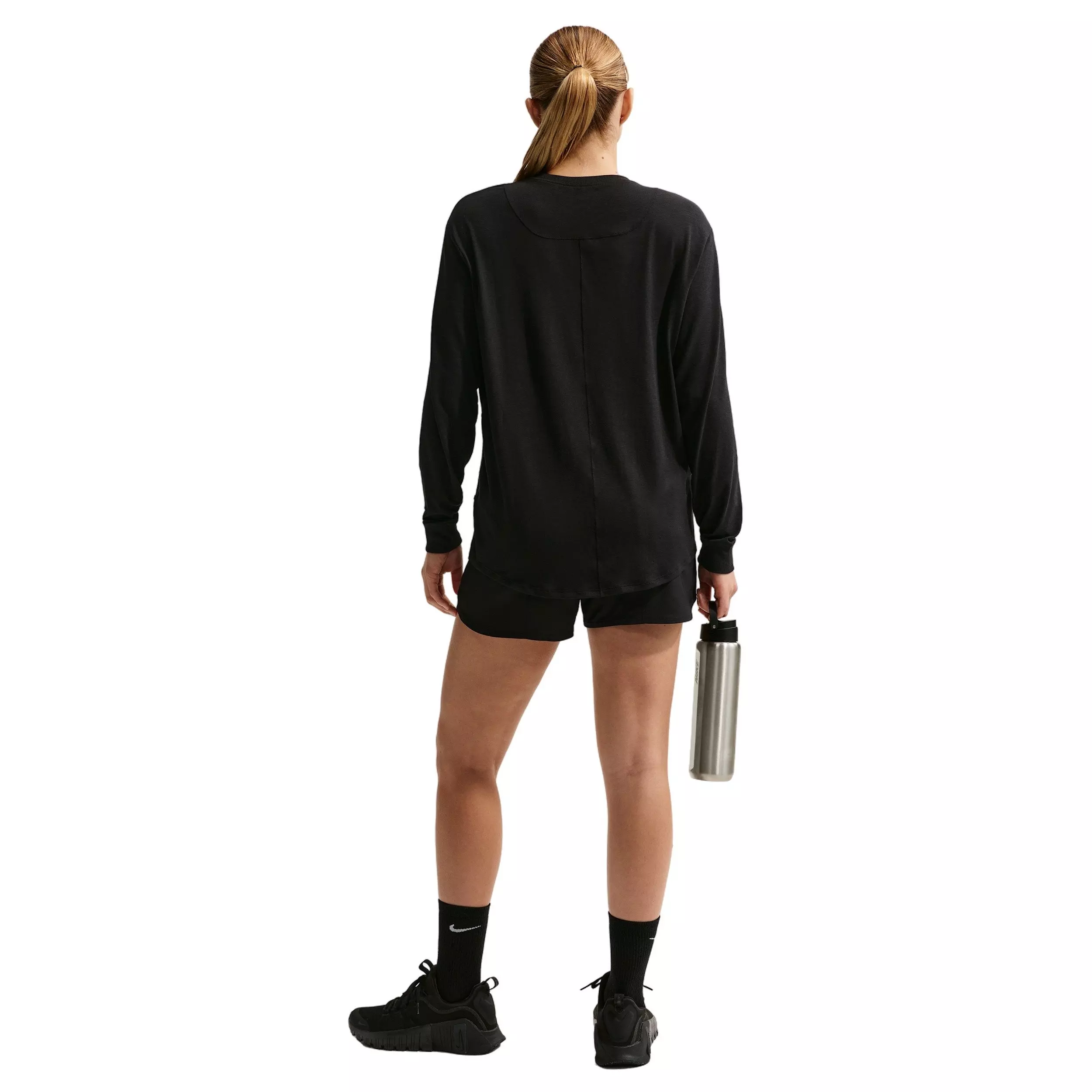 Nike Women's Once Relaxed Dri-FIT Long-Sleeve Top -Black - BLACK