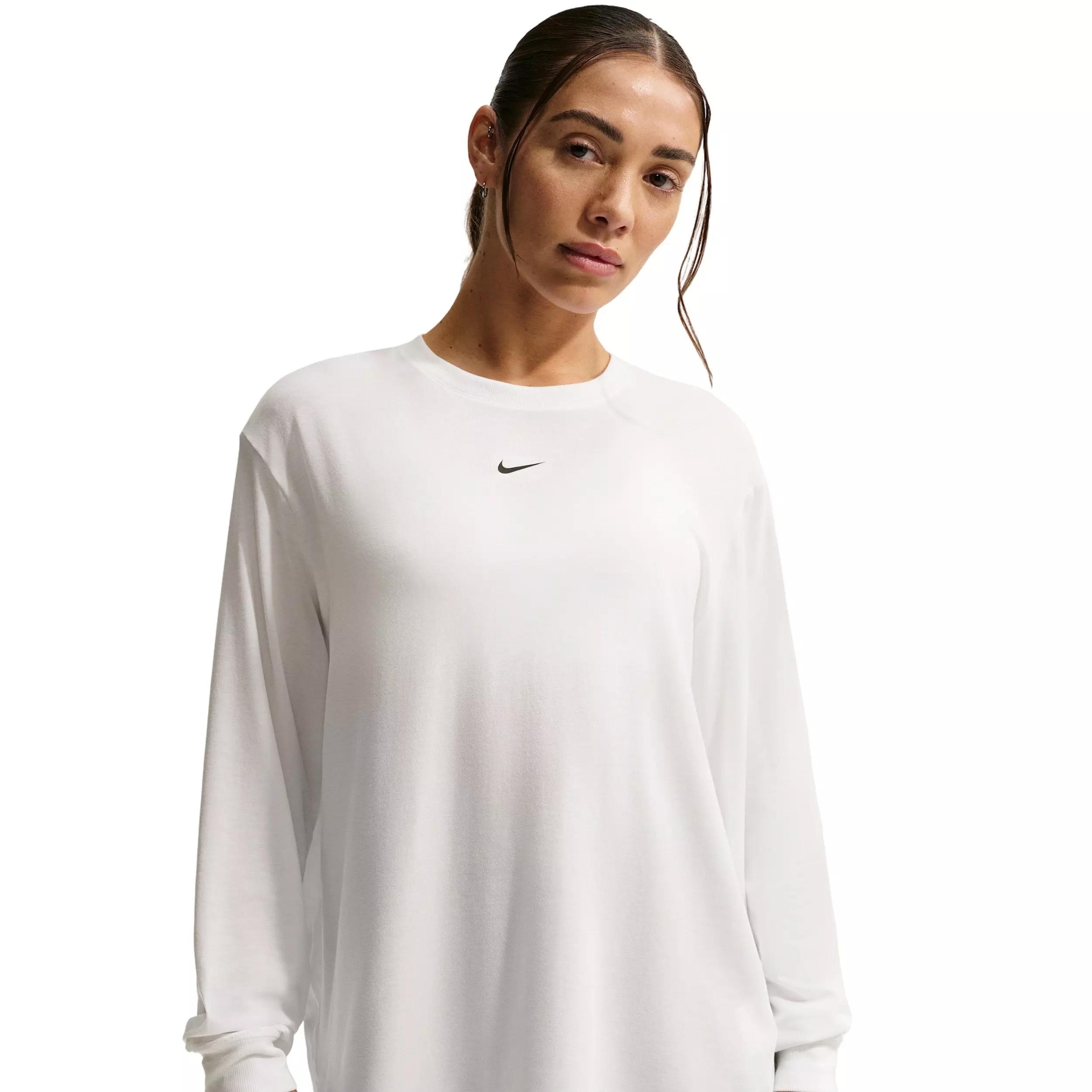 Nike Women's Once Relaxed Dri-FIT Long-Sleeve Top - White - WHITE