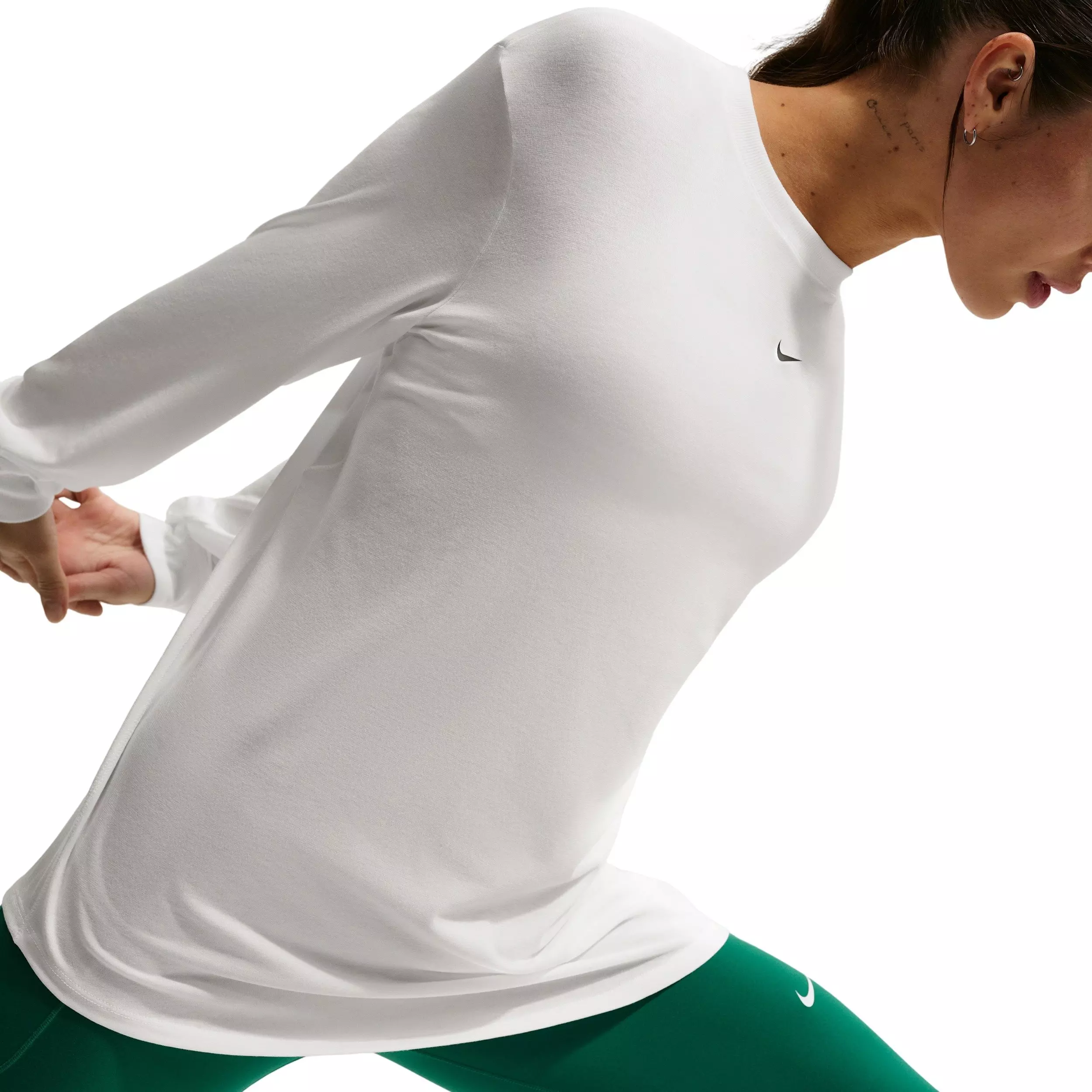 Nike Women's Once Relaxed Dri-FIT Long-Sleeve Top -White - WHITE