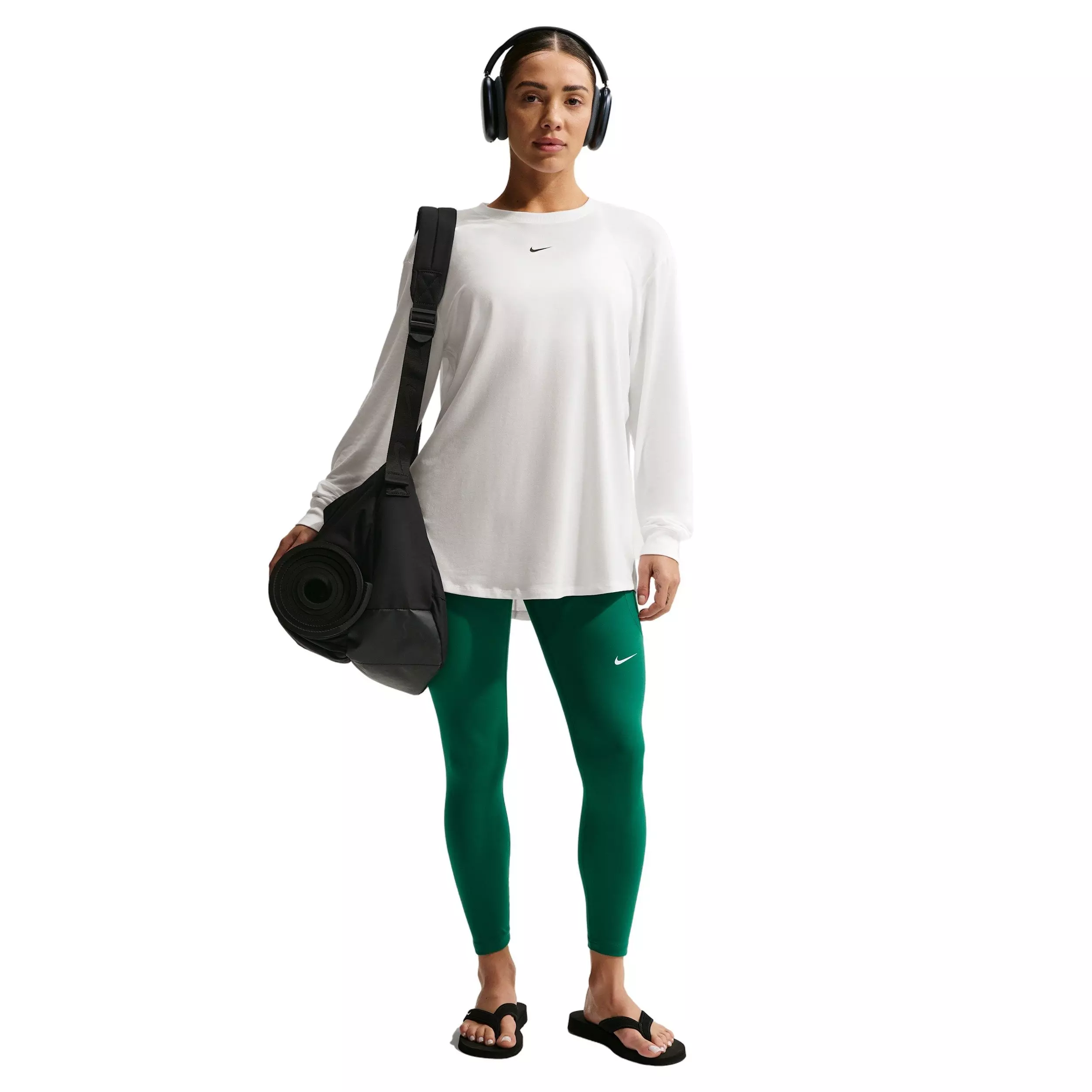 Nike Women's Once Relaxed Dri-FIT Long-Sleeve Top -White - WHITE