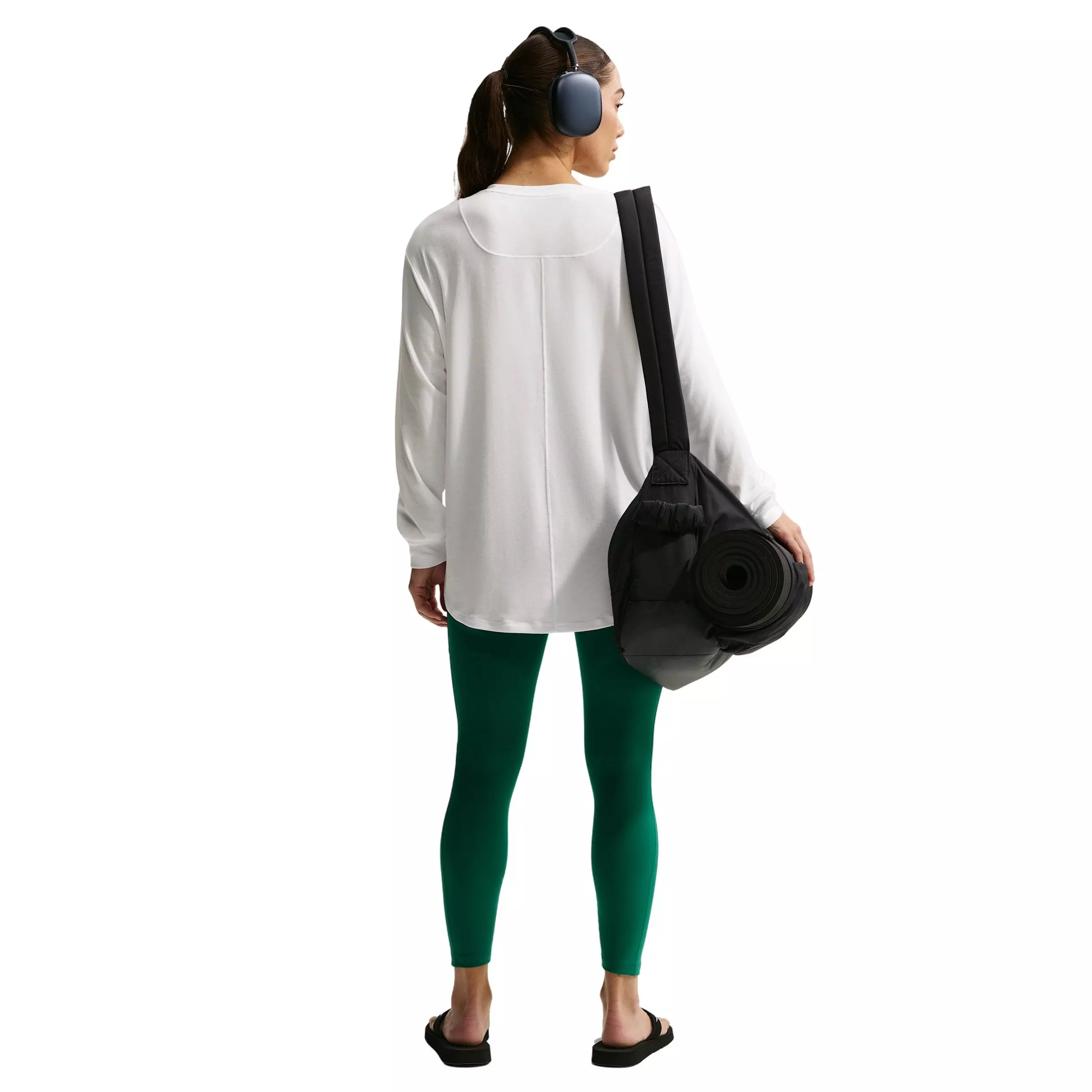 Nike Women's Once Relaxed Dri-FIT Long-Sleeve Top - White - WHITE