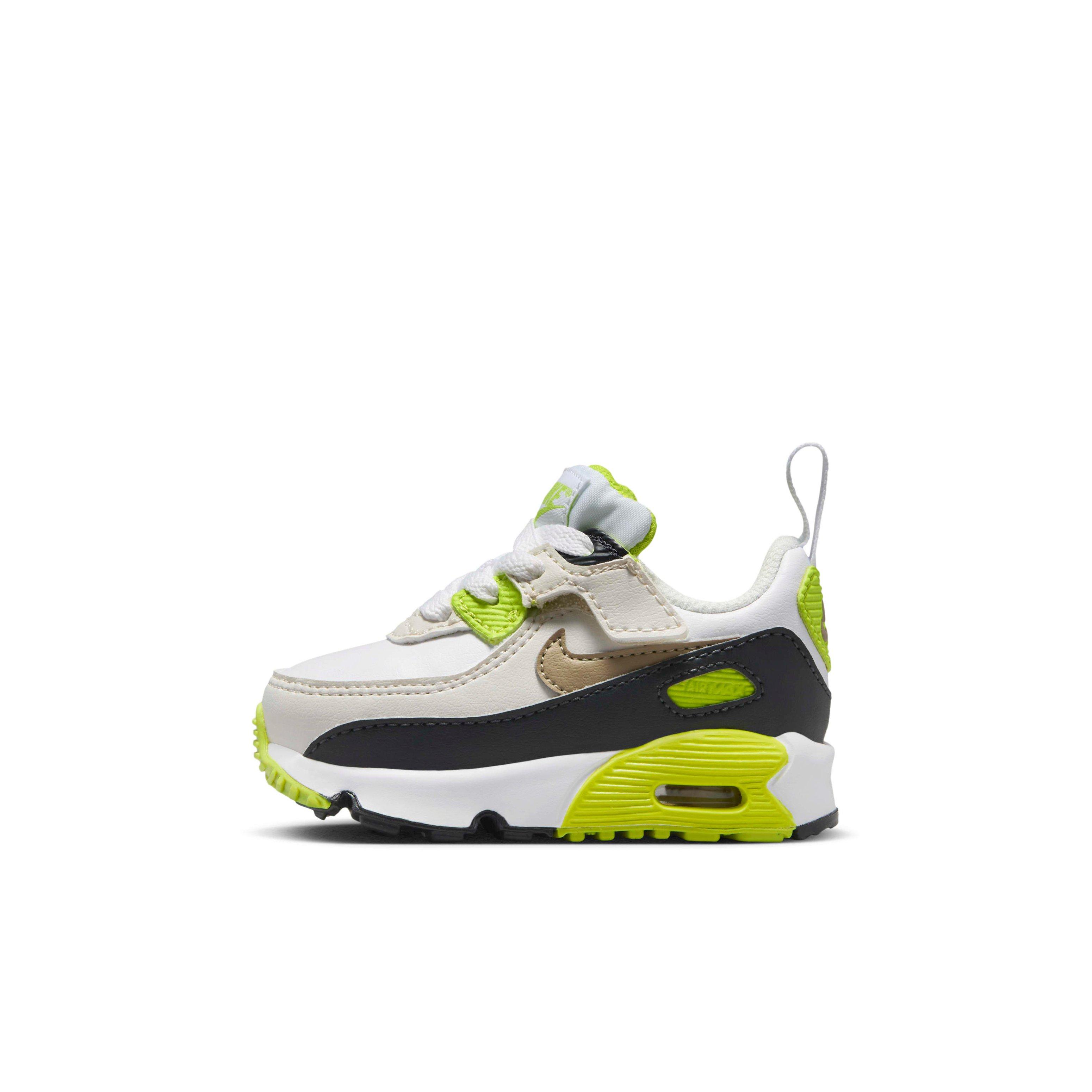 Nike Air Max 90 EasyOn Infant Boys' "White/Cyber/Dark Smoke Grey/Khaki" Shoe