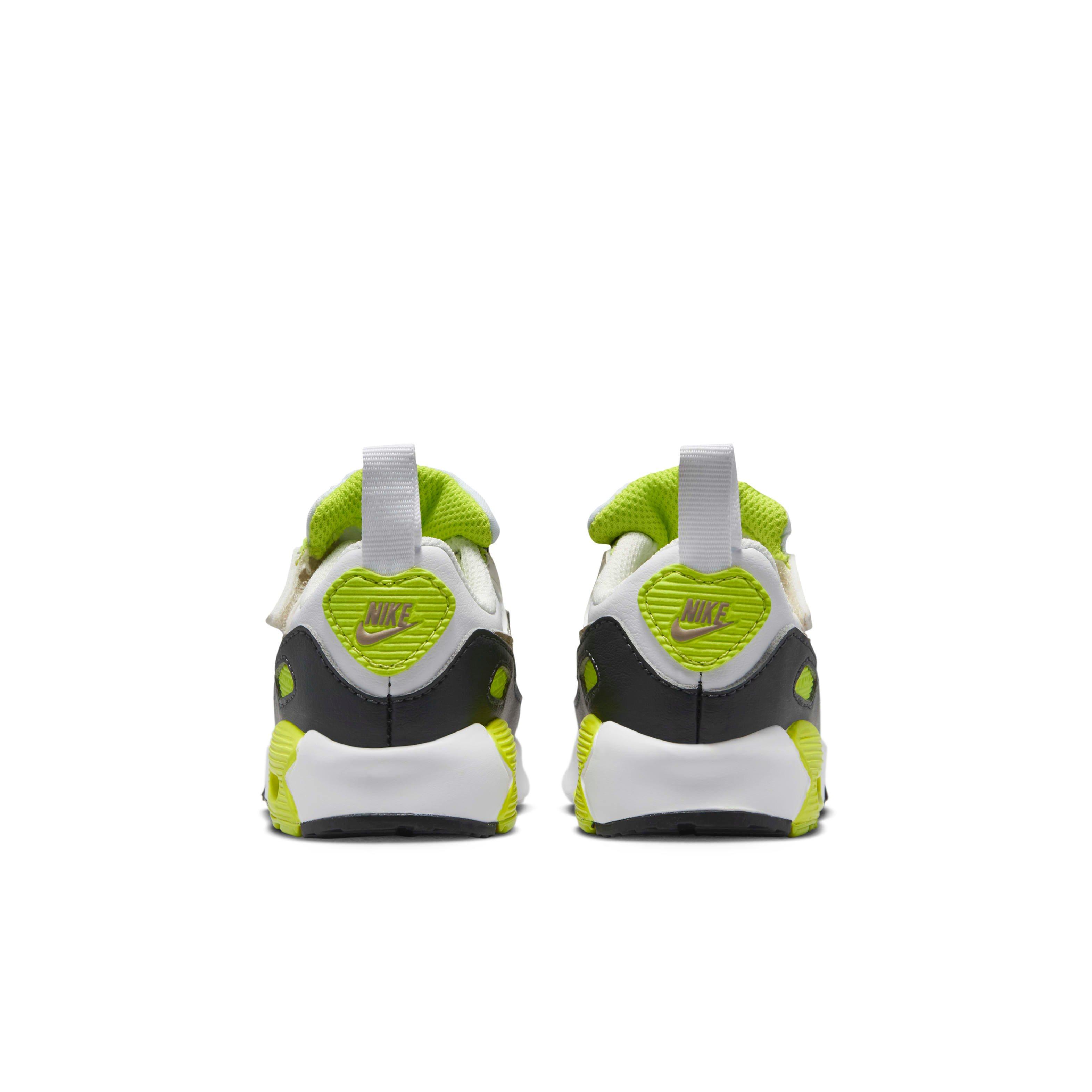 Nike Air Max 90 EasyOn Infant Boys' "White/Cyber/Dark Smoke Grey/Khaki" Shoe