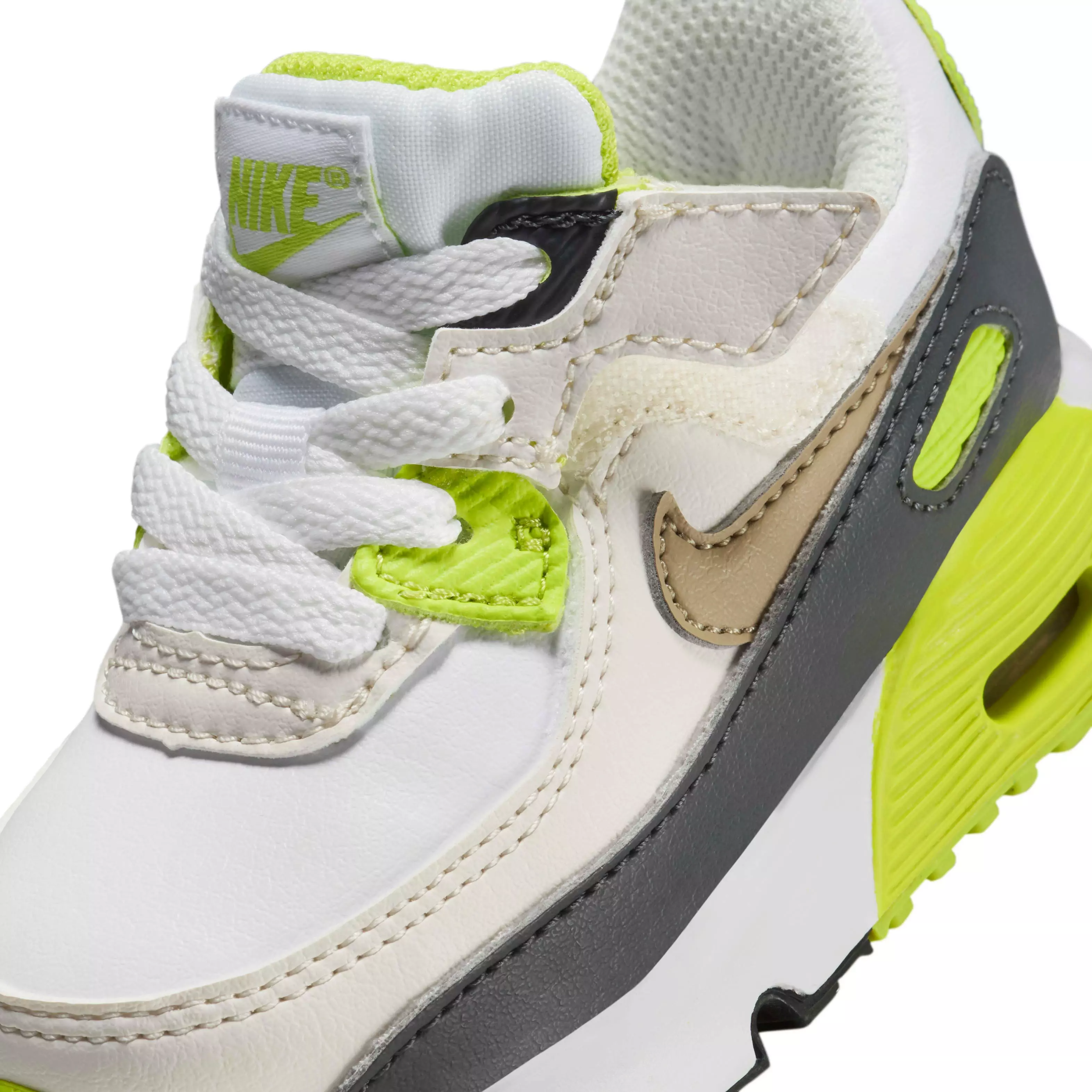 Nike Air Max 90 EasyOn "White/Cyber/Dark Smoke Grey/Khaki" Infant Boys' Shoe - WHITE/CYBER/DK GREY/KHAKI