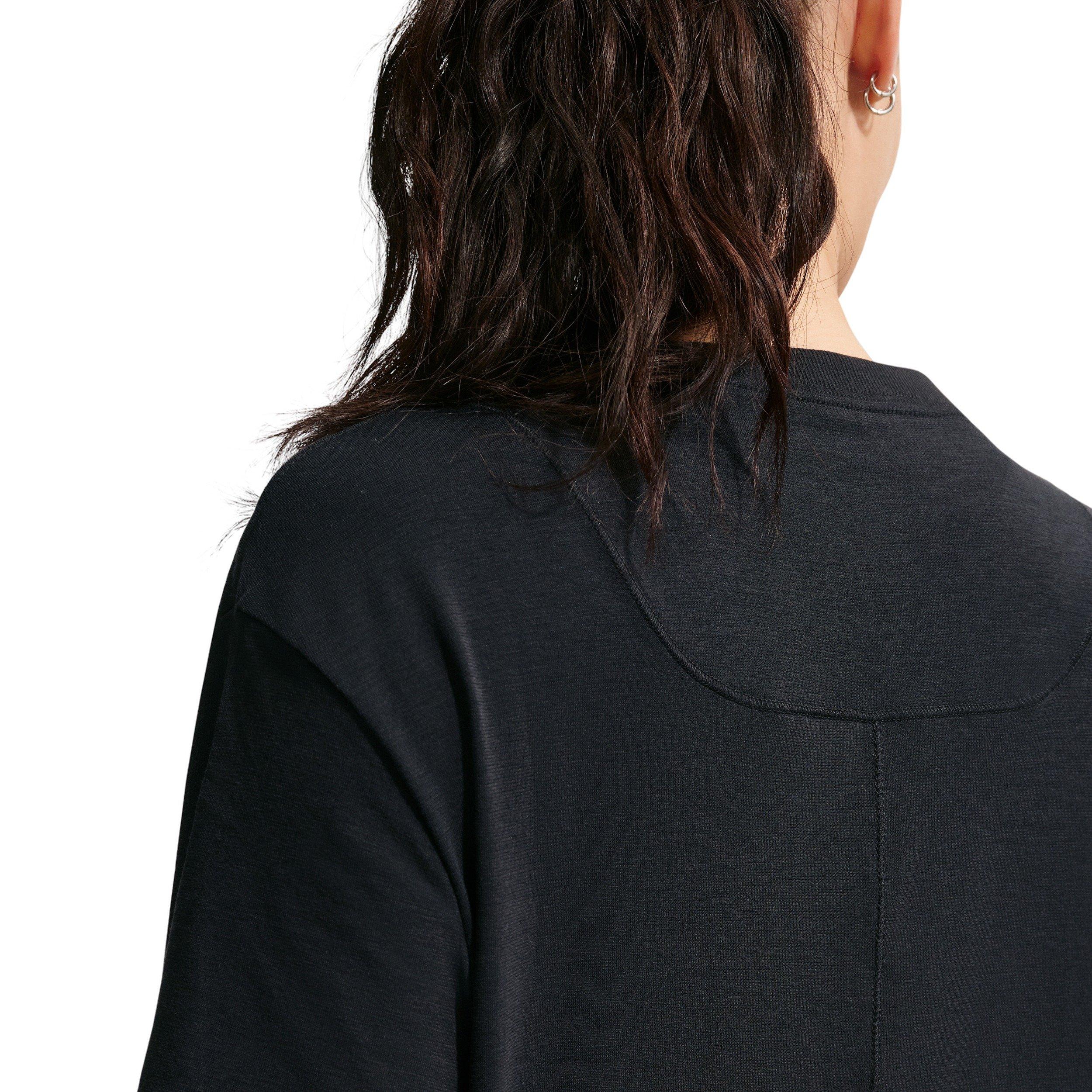 Nike Women's One Relaxed Dri-FIT Short-Sleeve Top -Black - BLACK Thumbnail View 2