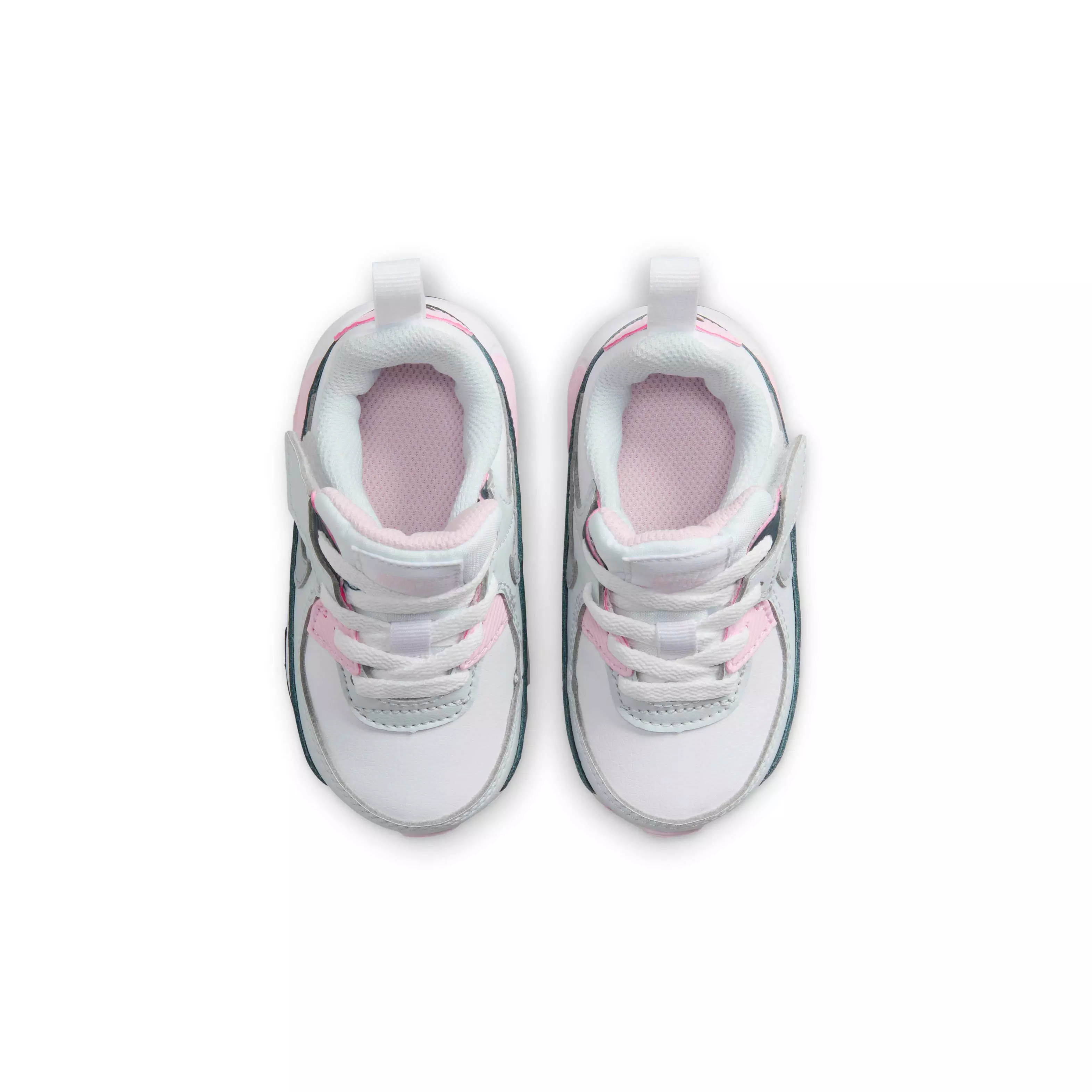 Nike Air Max 90 EasyOn "White/Pink Foam/Armory Navy/Wolf Grey" Infant Girls' Shoe - WHITE/PINK/NAVY/GREY