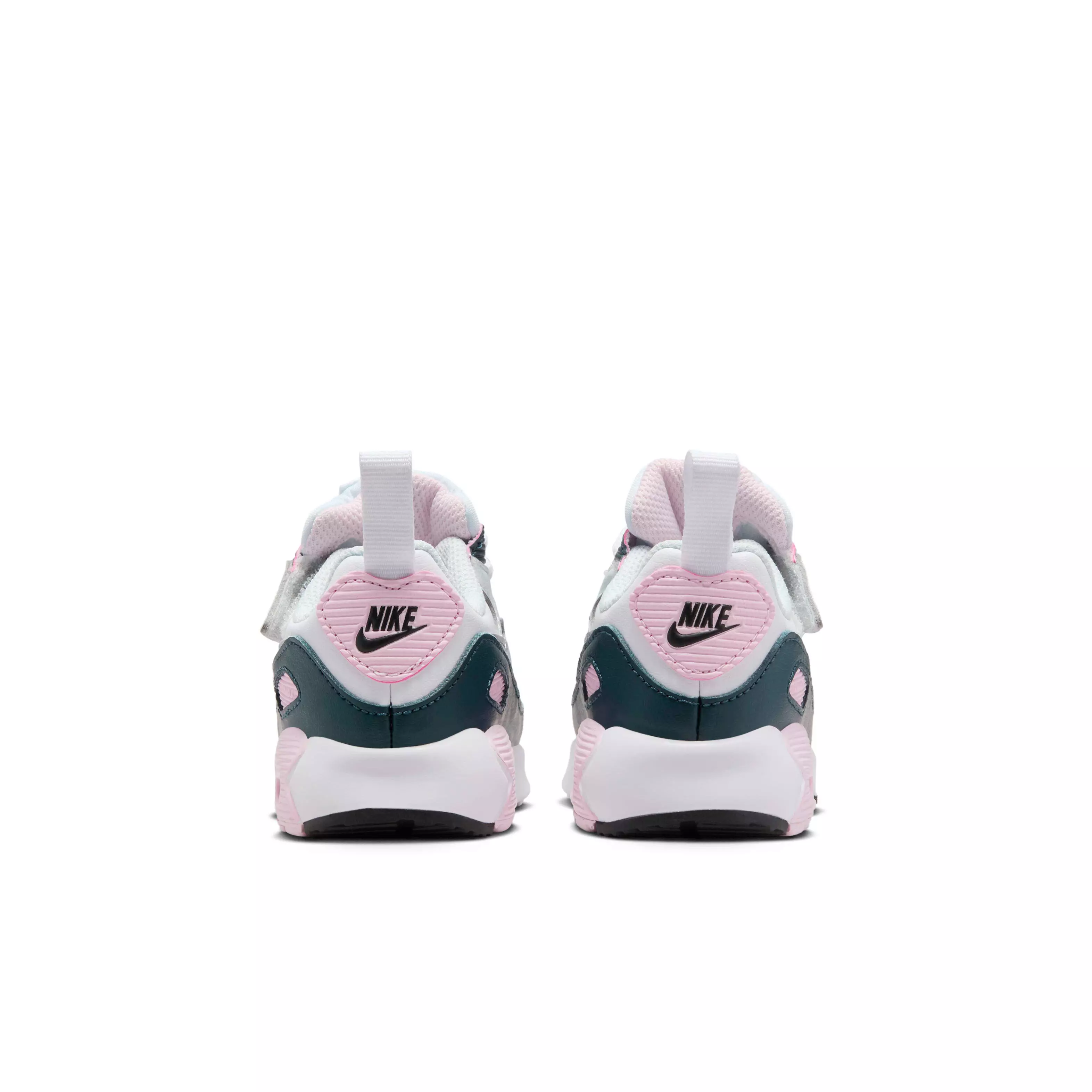 Nike Air Max 90 EasyOn "White/Pink Foam/Armory Navy/Wolf Grey" Infant Girls' Shoe - WHITE/PINK/NAVY/GREY