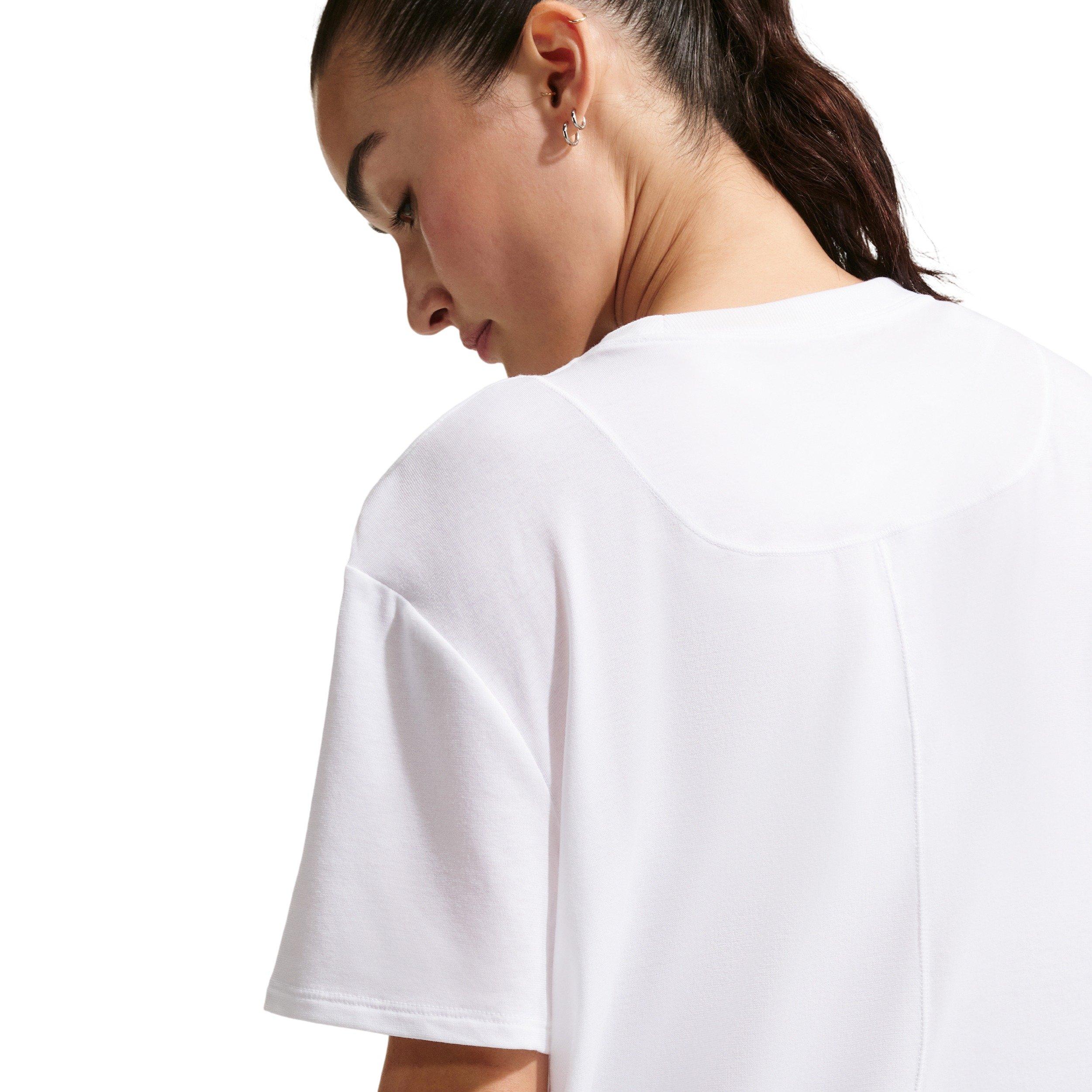 Nike Women's One Relaxed Dri-FIT Short-Sleeve Top - White - WHITE Thumbnail View 2