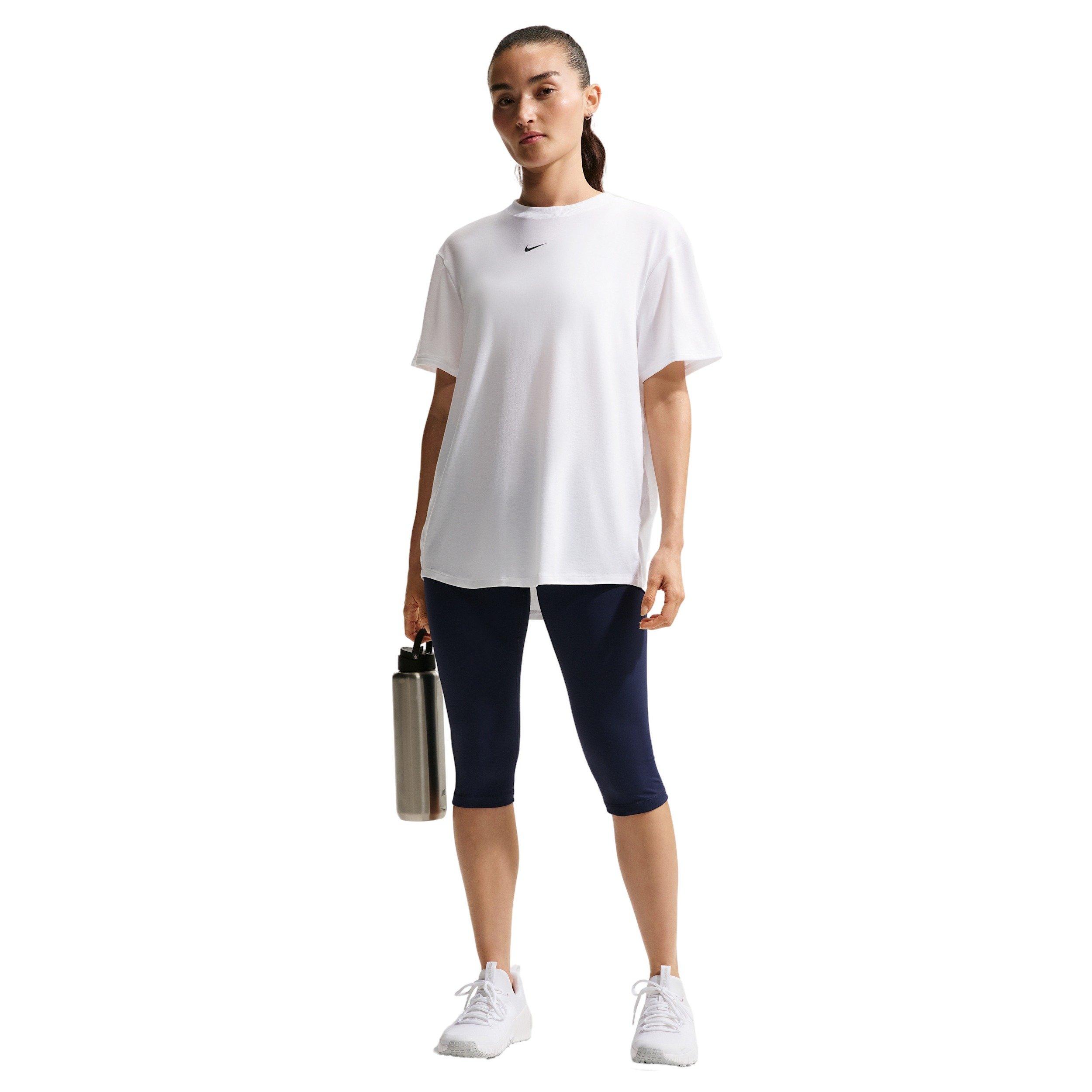 Nike Women's One Relaxed Dri-FIT Short-Sleeve Top -White - WHITE Thumbnail View 4