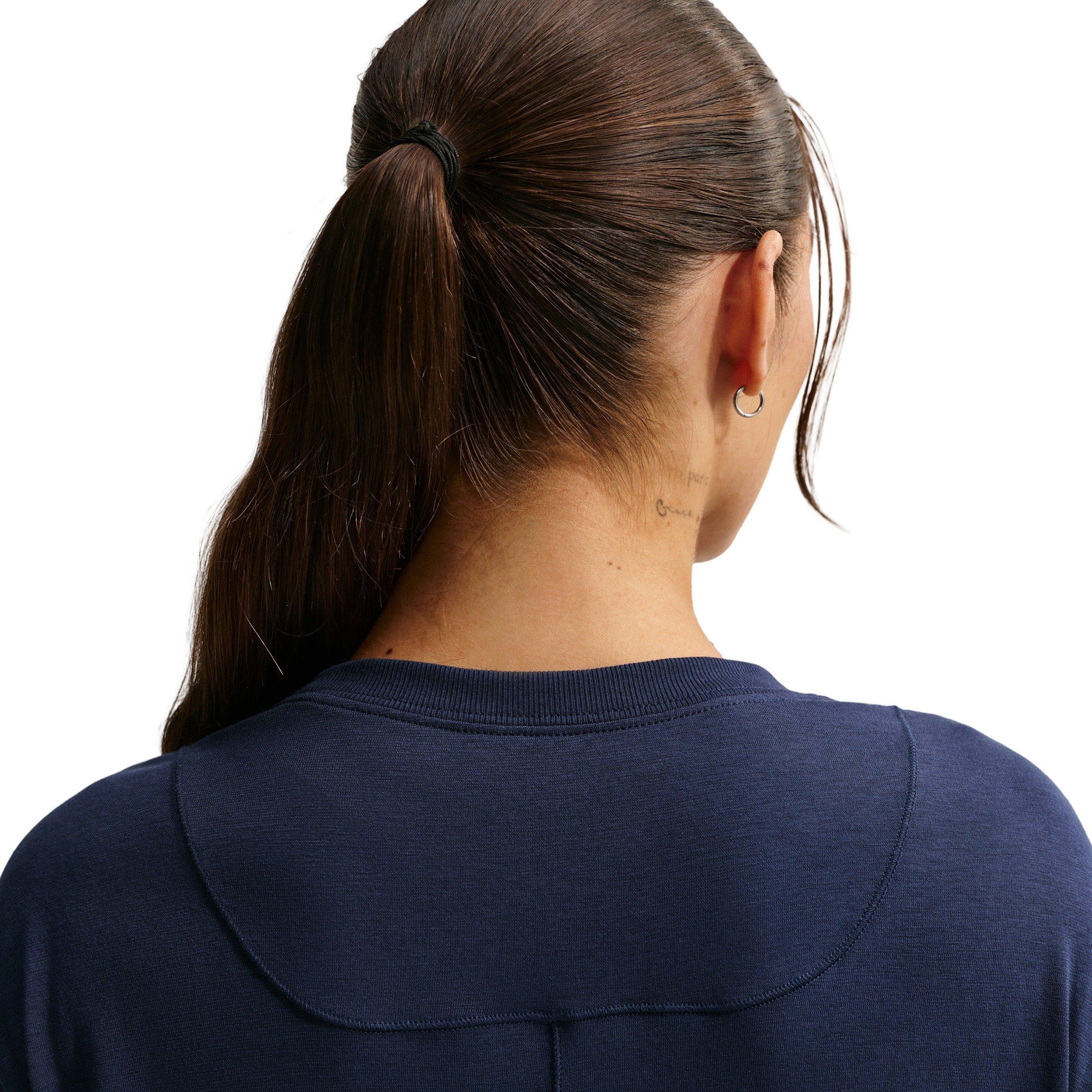 Nike Women's One Relaxed Dri-FIT Short-Sleeve Top - Navy - NAVY Thumbnail View 2