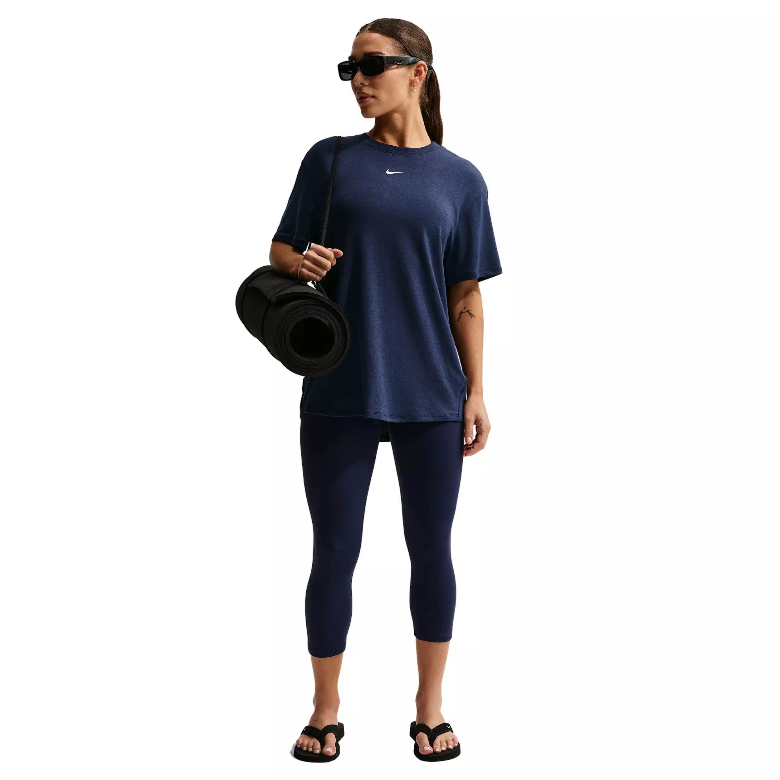 Nike Women's One Relaxed Dri-FIT Short-Sleeve Top - Navy - NAVY