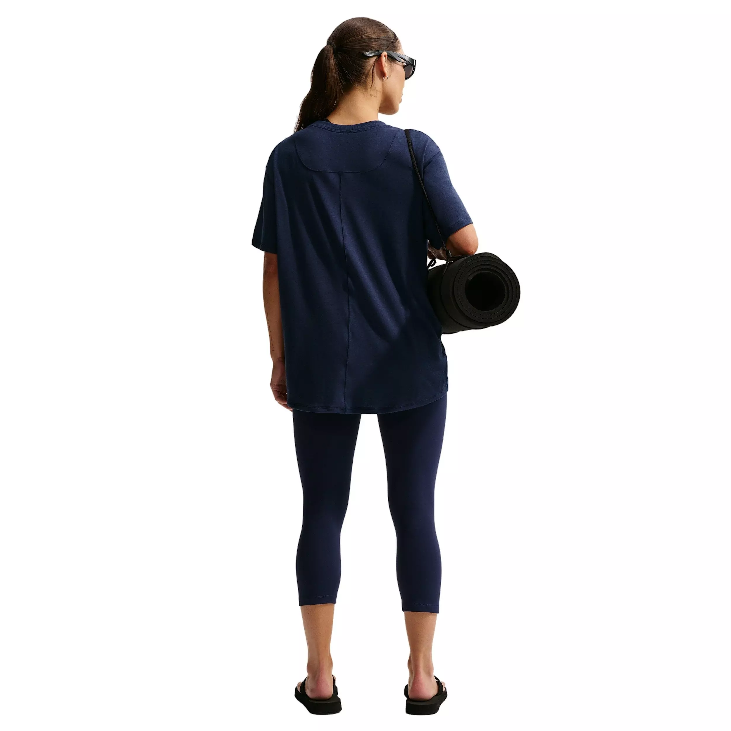 Nike Women's One Relaxed Dri-FIT Short-Sleeve Top - Navy - NAVY