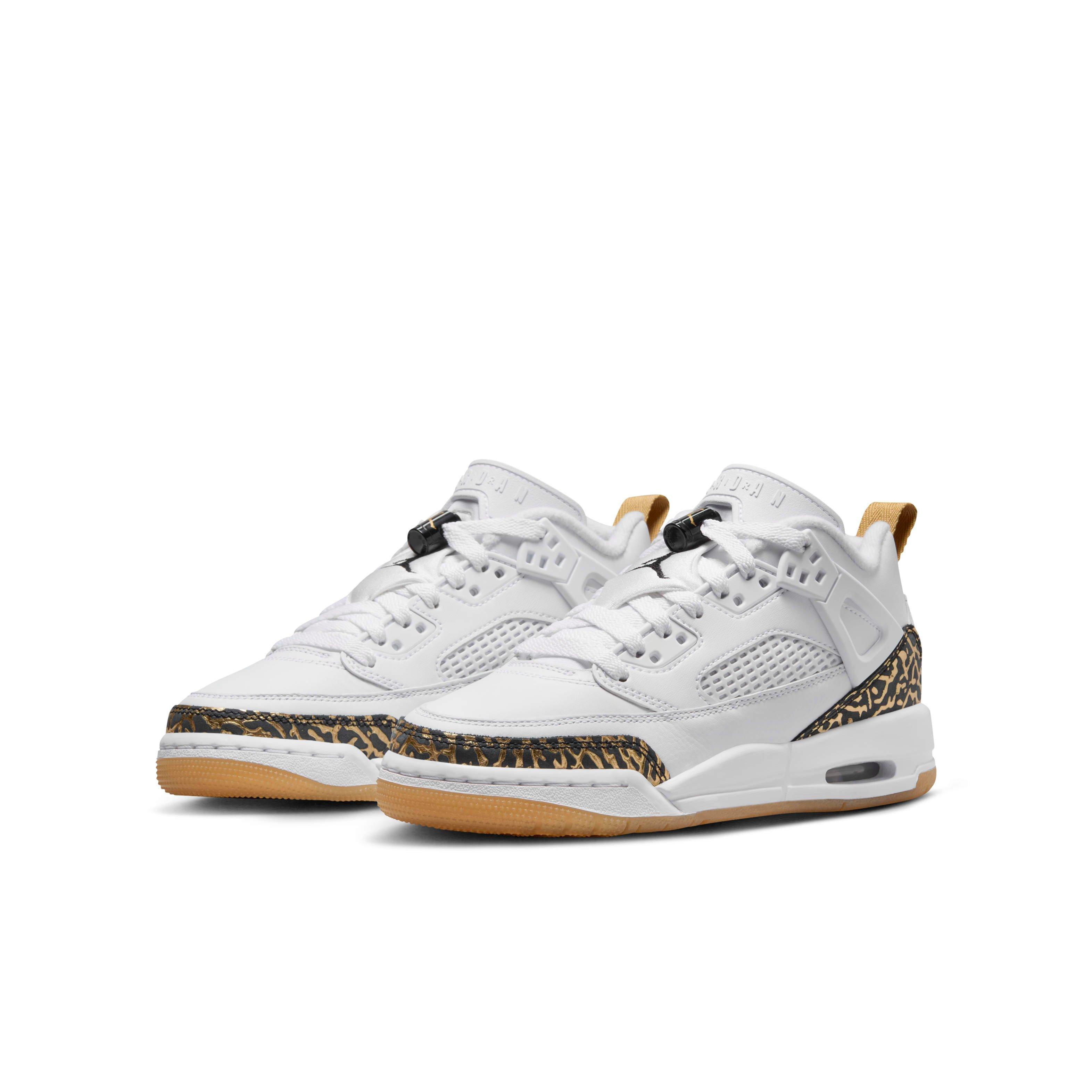 Jordan Spizike Low "White/Metallic Gold/Sail/Black" Grade School Boys' Shoe - WHITE/GOLD/SAIL/BLACK Thumbnail View 3