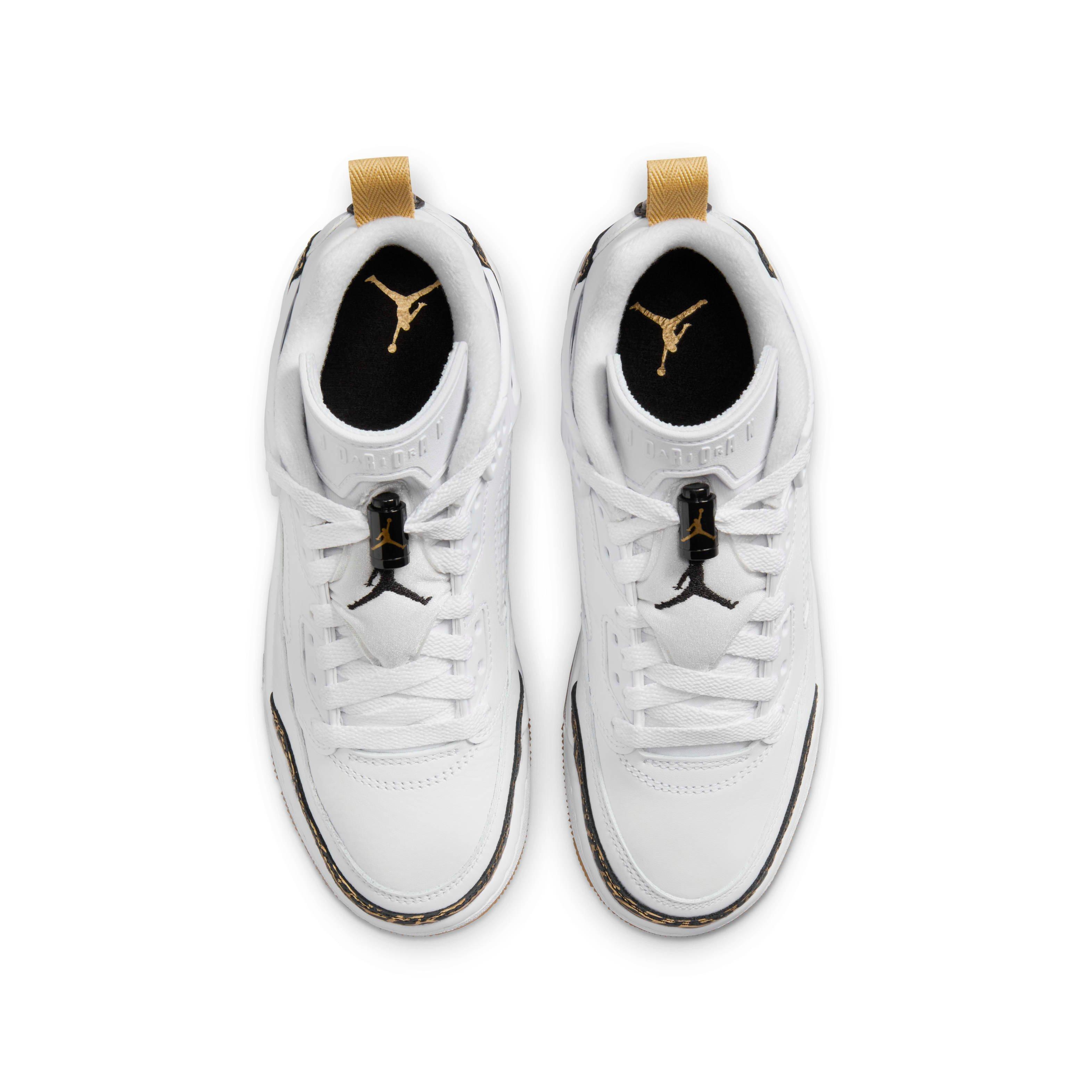 Jordan Spizike Low "White/Metallic Gold/Sail/Black" Grade School Boys' Shoe - WHITE/GOLD/SAIL/BLACK Thumbnail View 4