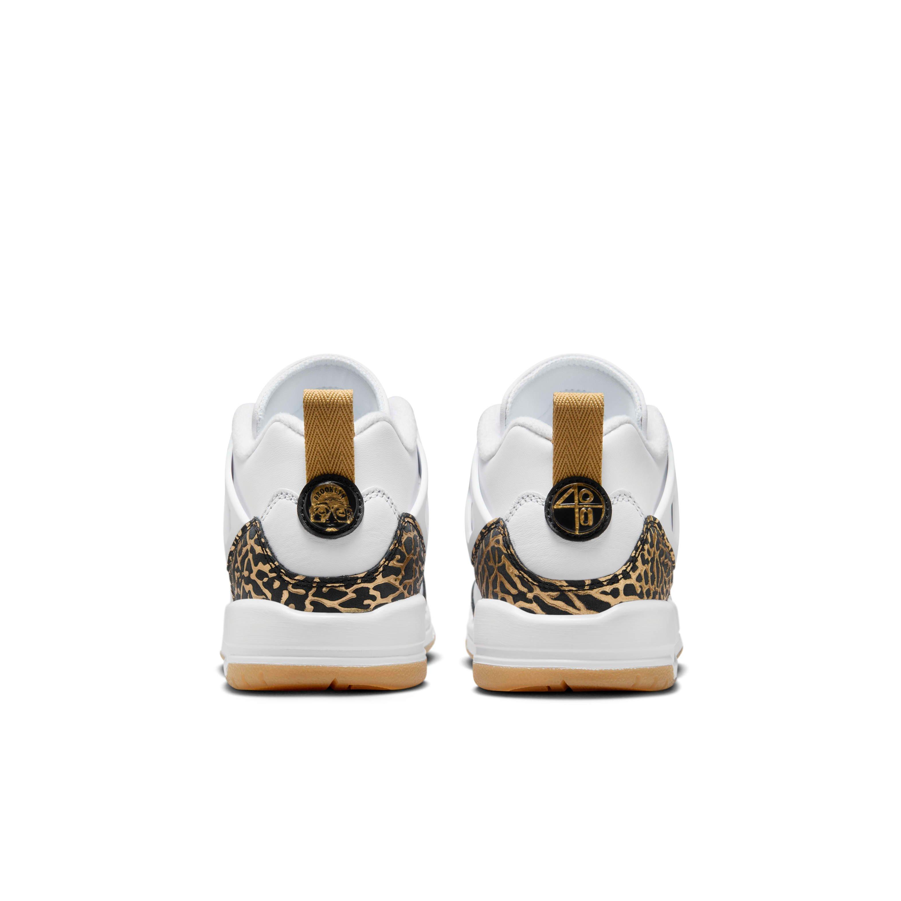 Jordan Spizike Low "White/Metallic Gold/Sail/Black" Grade School Boys' Shoe - WHITE/GOLD/SAIL/BLACK Thumbnail View 5