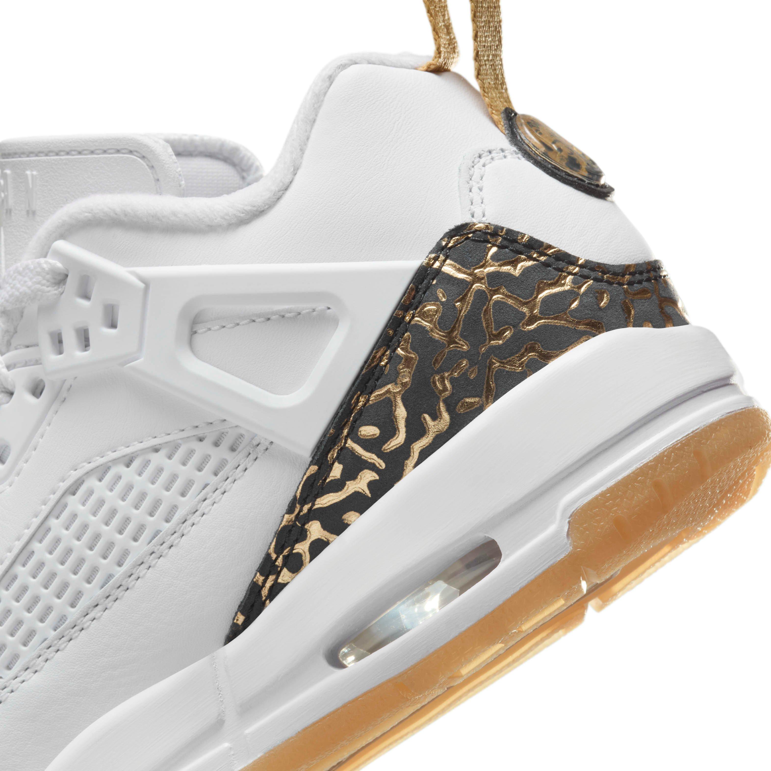 Jordan Spizike Low "White/Metallic Gold/Sail/Black" Grade School Boys' Shoe - WHITE/GOLD/SAIL/BLACK Thumbnail View 8
