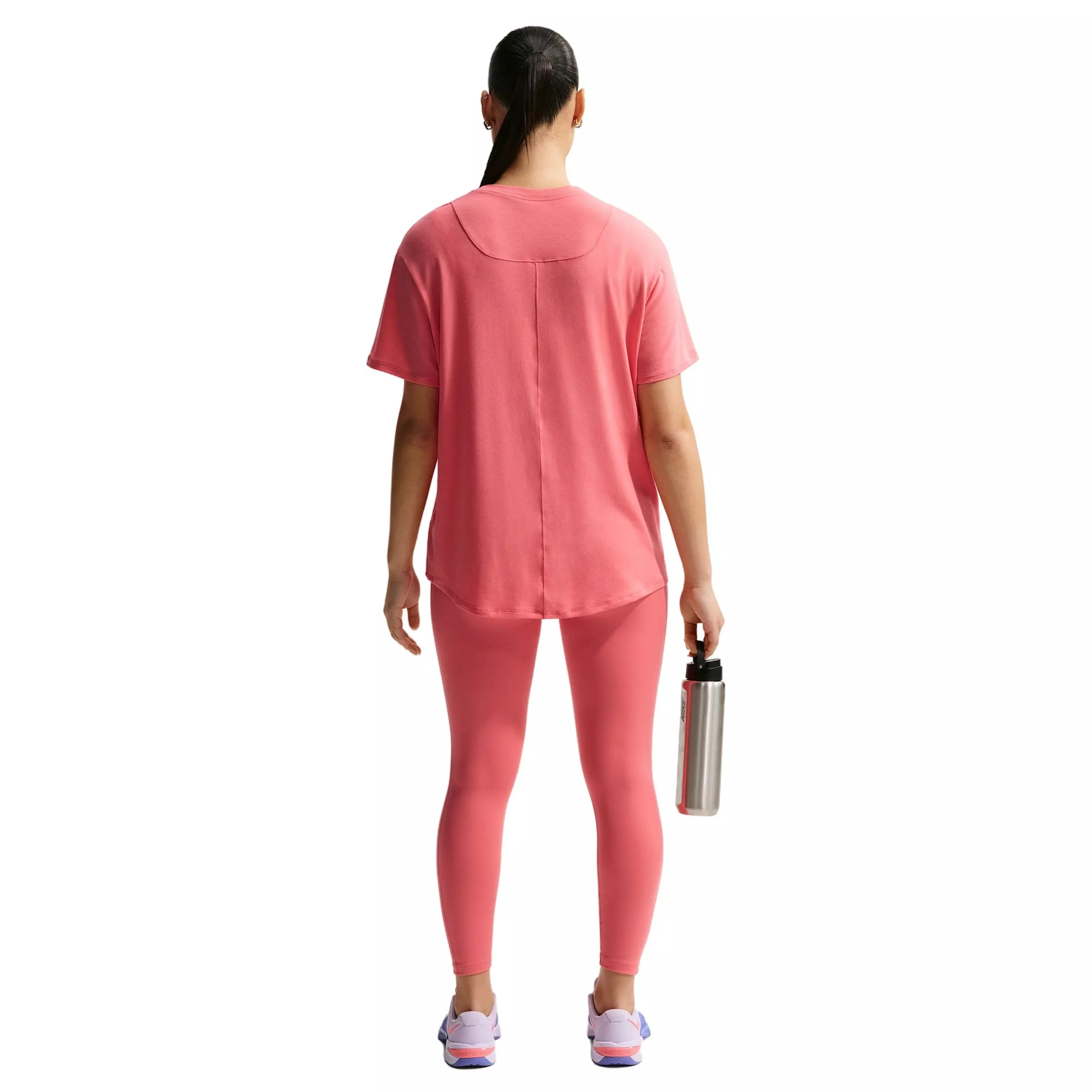 Nike Women's One Relaxed Dri-FIT Short-Sleeve Top -Coral - CORAL