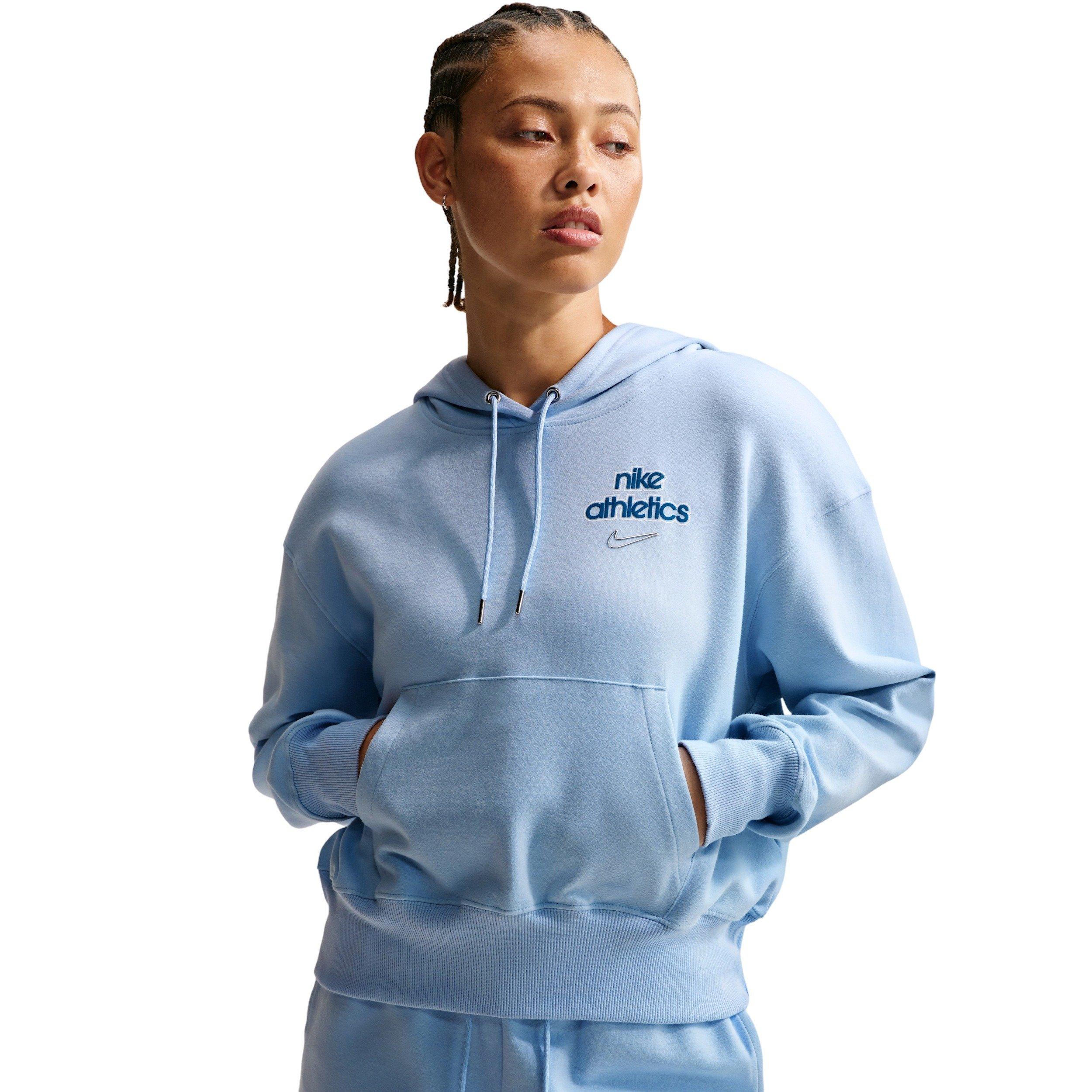 Nike Women's Sportswear Phoenix Fleece Pull-Over Hoodie -  Blue - BLUE Thumbnail View 1