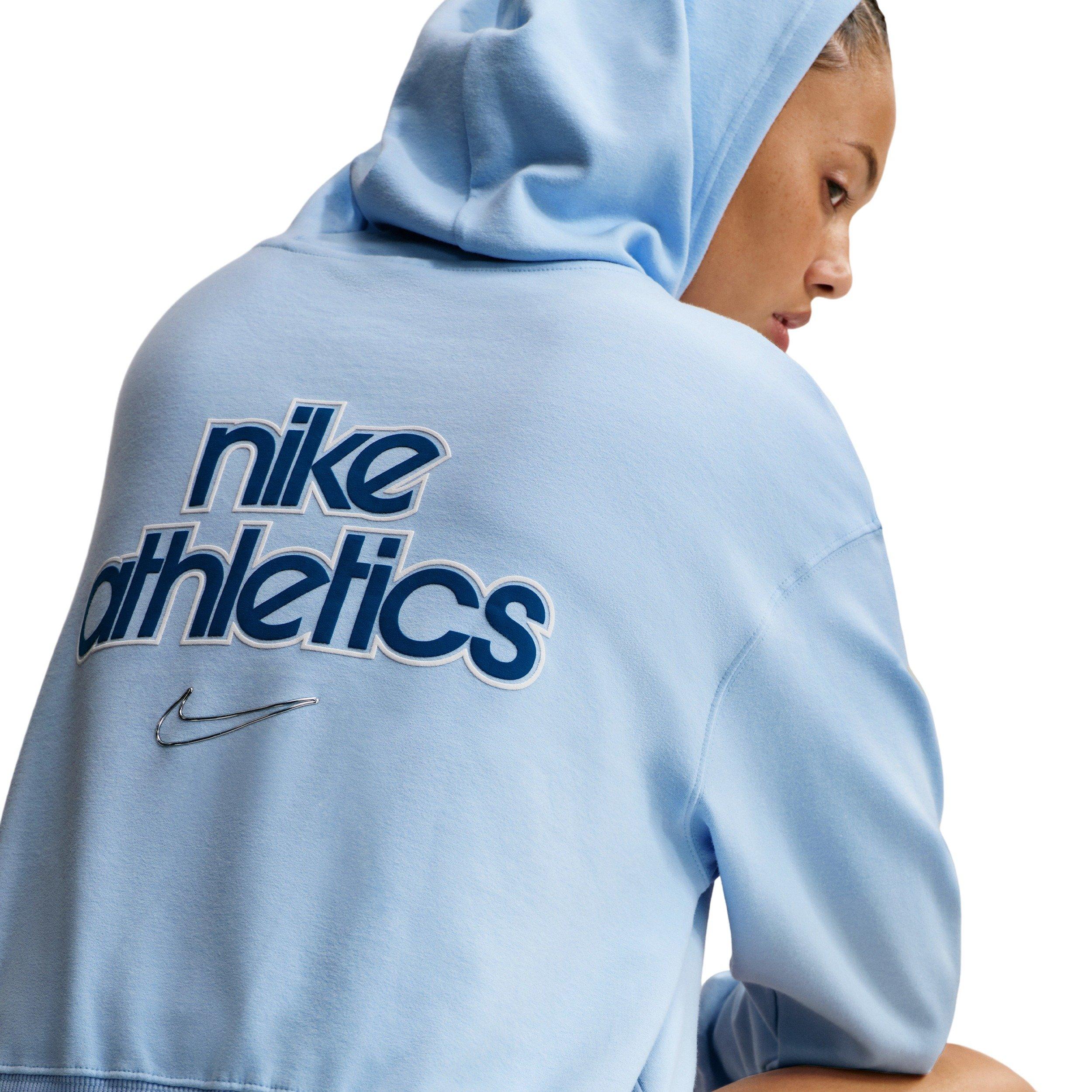 Nike Women's Sportswear Phoenix Fleece Pull-Over Hoodie -Blue - BLUE Thumbnail View 3