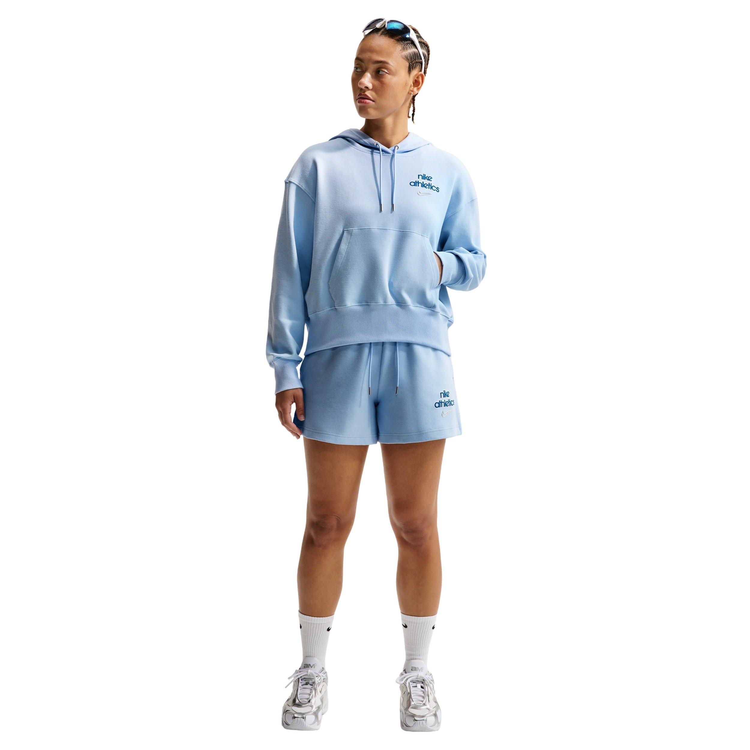 Nike Women's Sportswear Phoenix Fleece Pull-Over Hoodie -  Blue - BLUE Thumbnail View 4
