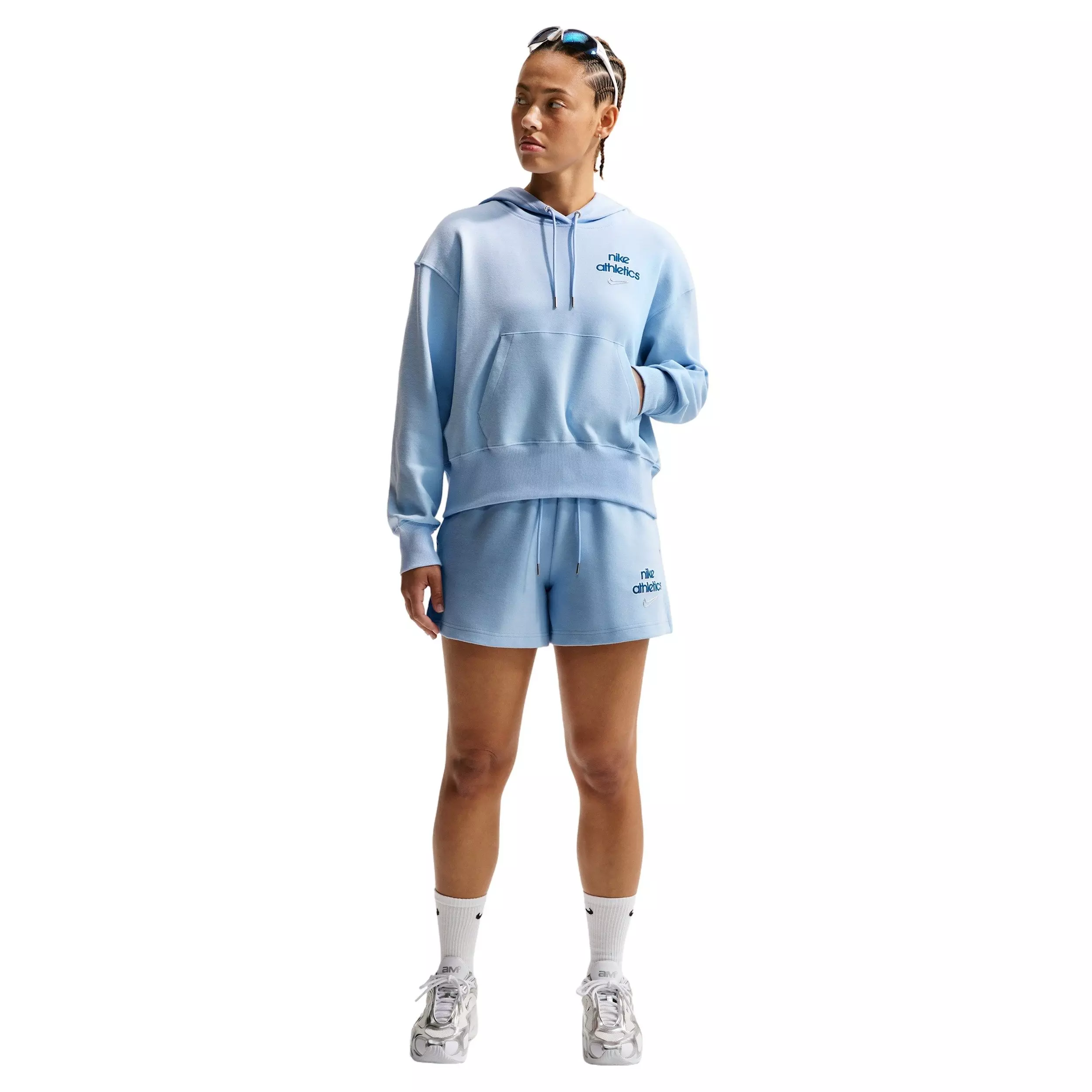 Nike Women's Sportswear Phoenix Fleece Pull-Over Hoodie -  Blue - BLUE