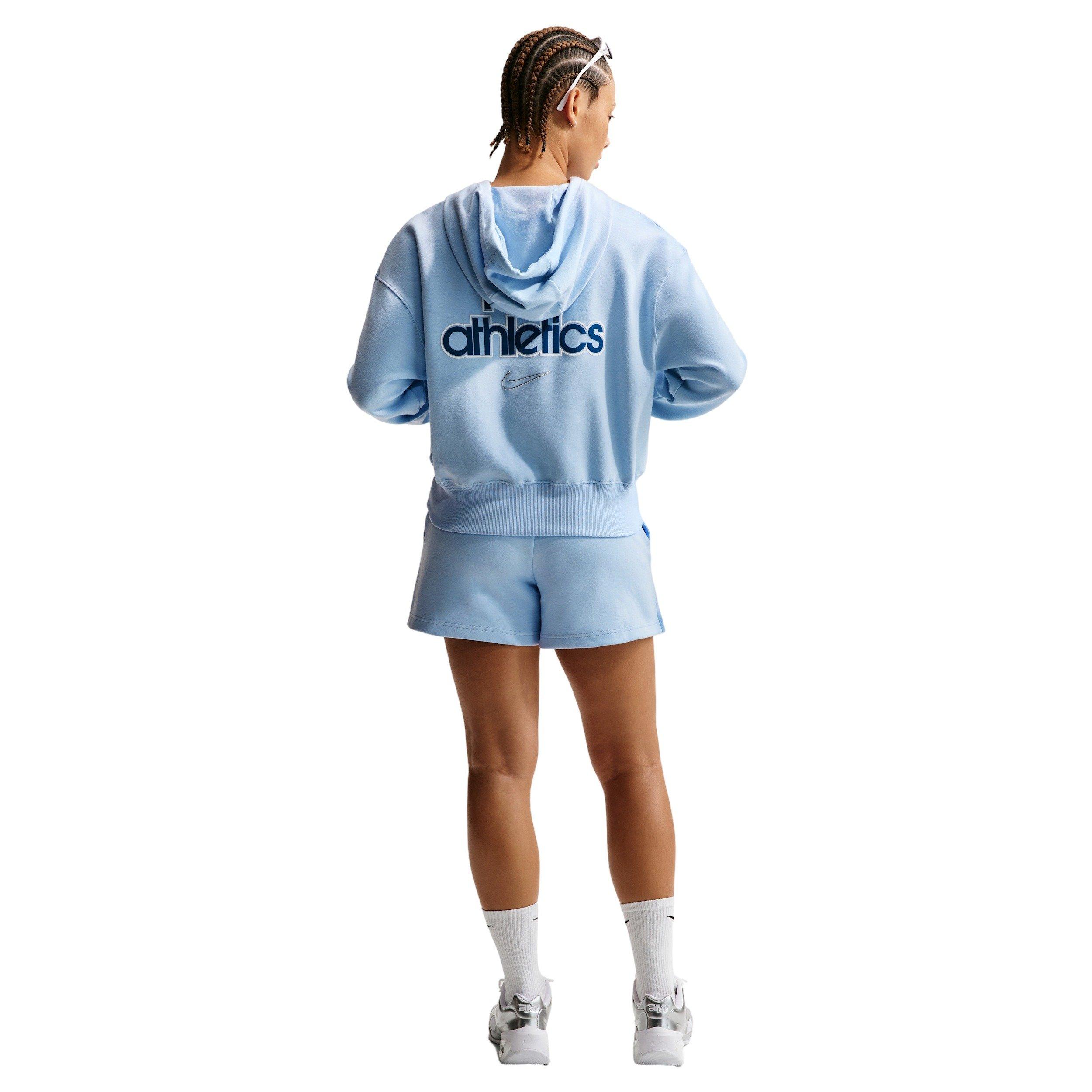 Nike Women's Sportswear Phoenix Fleece Pull-Over Hoodie -  Blue - BLUE Thumbnail View 5