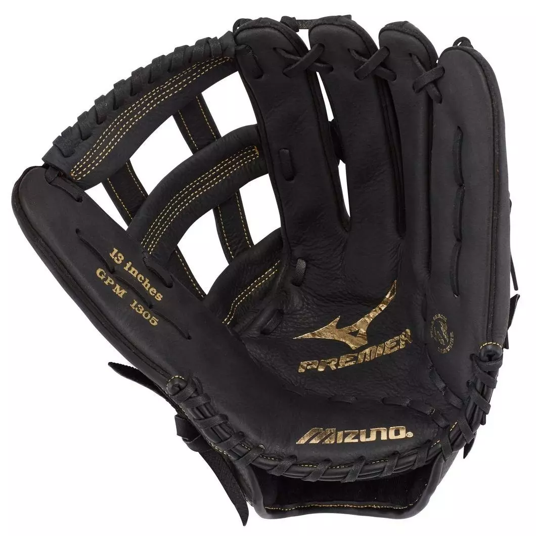 Mizuno Premier Series 13" Slowpitch Softball Glove RHT - BLACK/GOLD