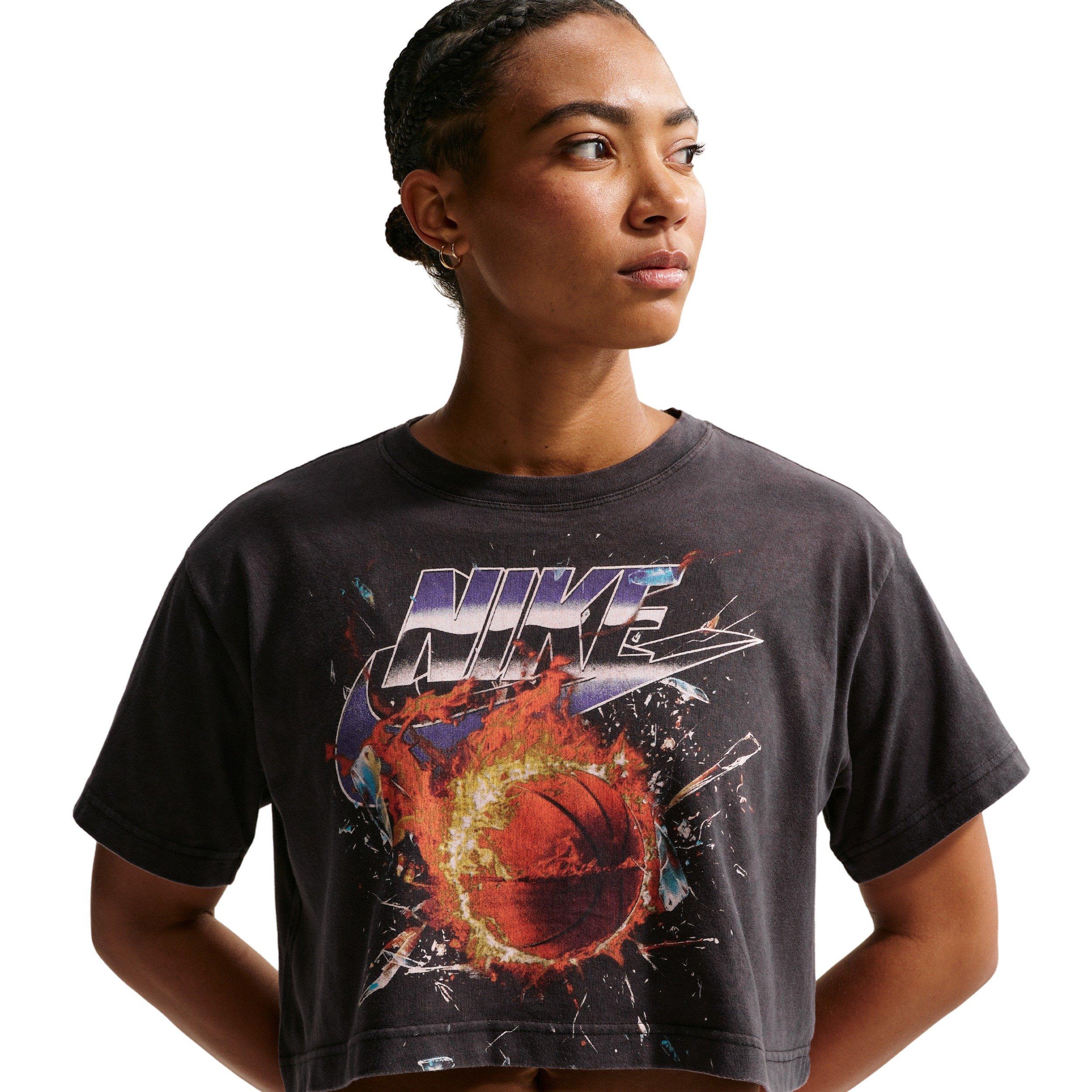 Nike Women's Vintage Short-Sleeve Basketball T-Shirt -Black - BLACK Thumbnail View 1