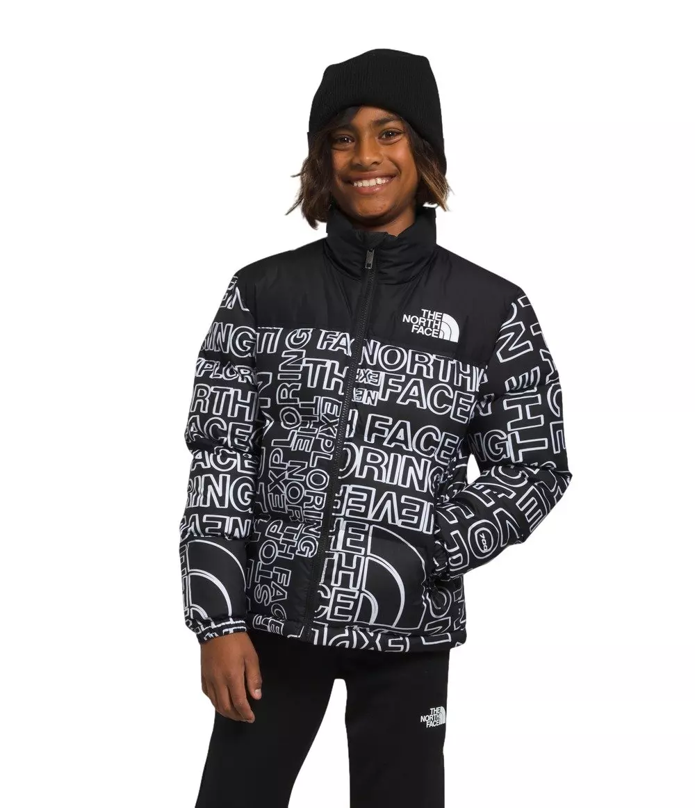 The North Face Big Kids’ 1996 Retro Nuptse Jacket -Black Marker - BLACK