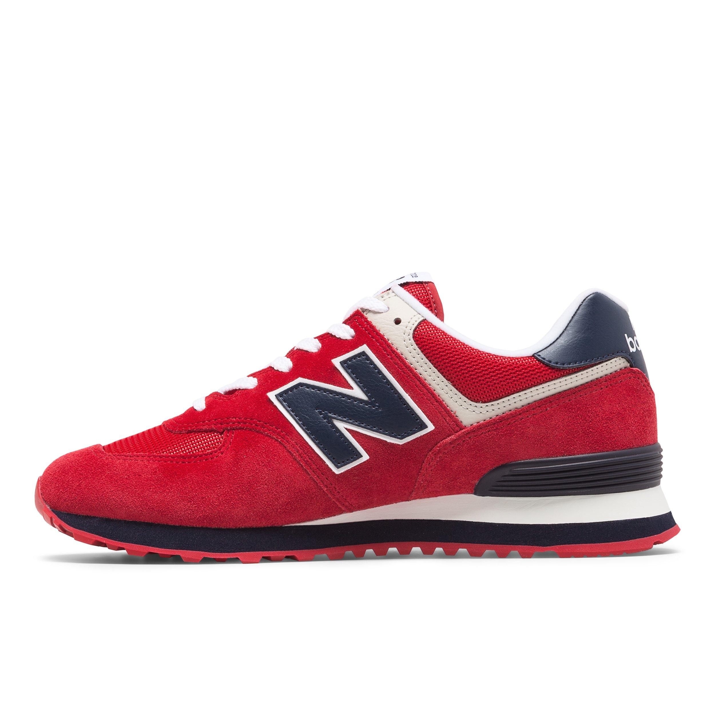 navy and red new balance 574
